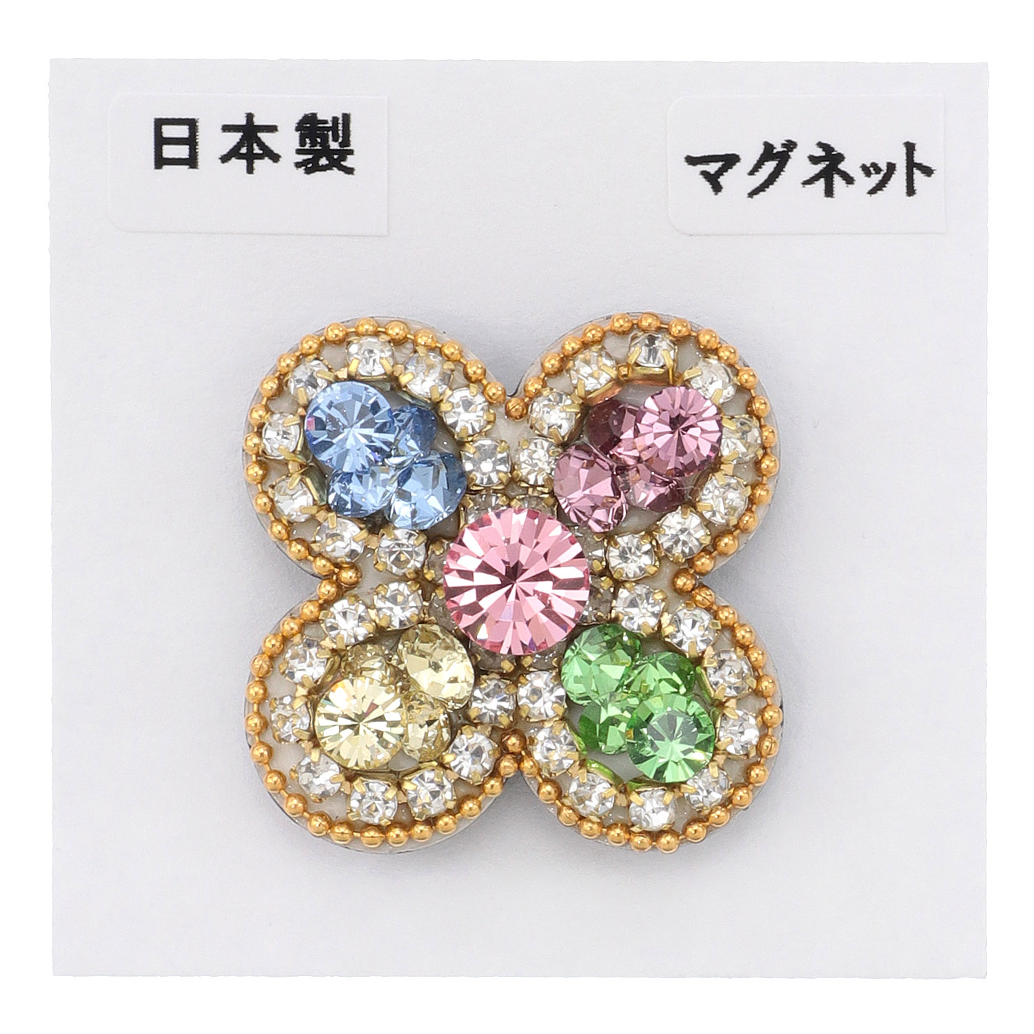 四つ葉ビジューマグネットブローチ - 画像3