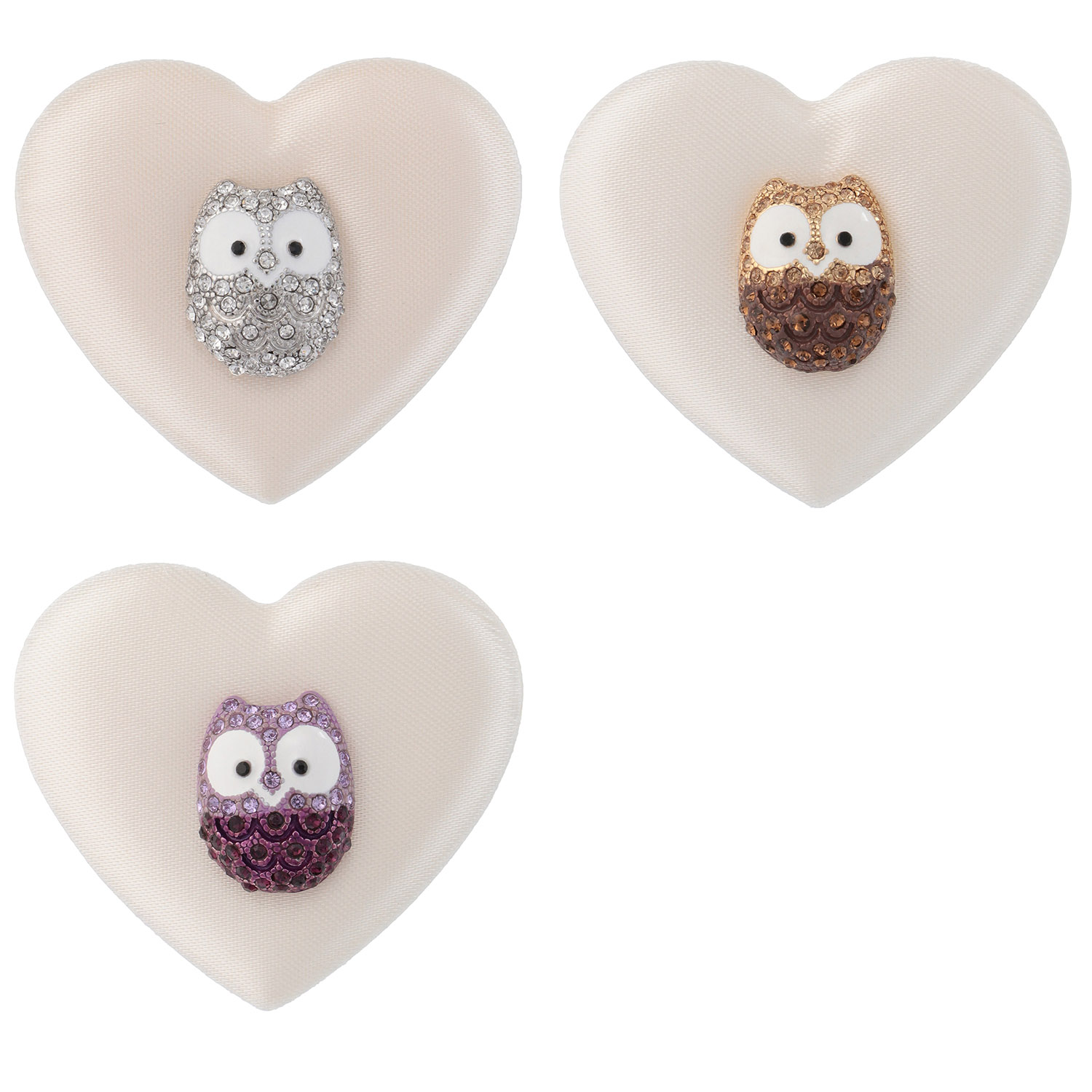 カラフルフクロウピンブローチ