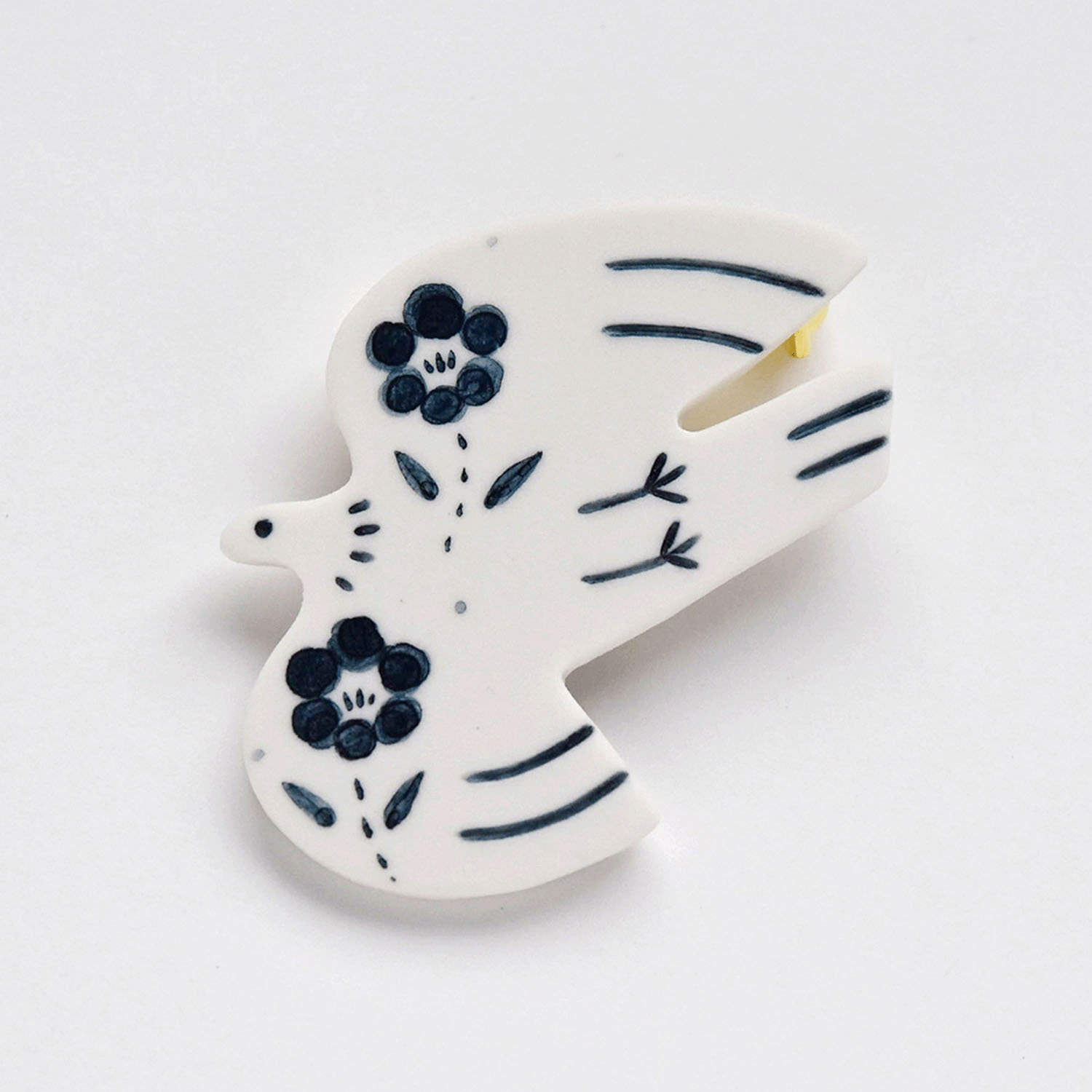 ORIDE ChiSE（おりでちせ）陶製ブローチ 鳥 - 画像1