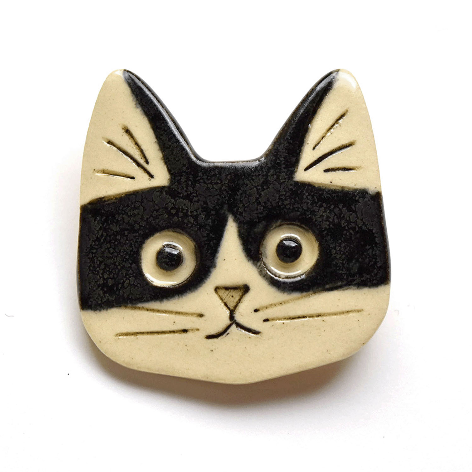 ORIDE ChiSE（おりでちせ）陶製ブローチ 猫 - 画像2