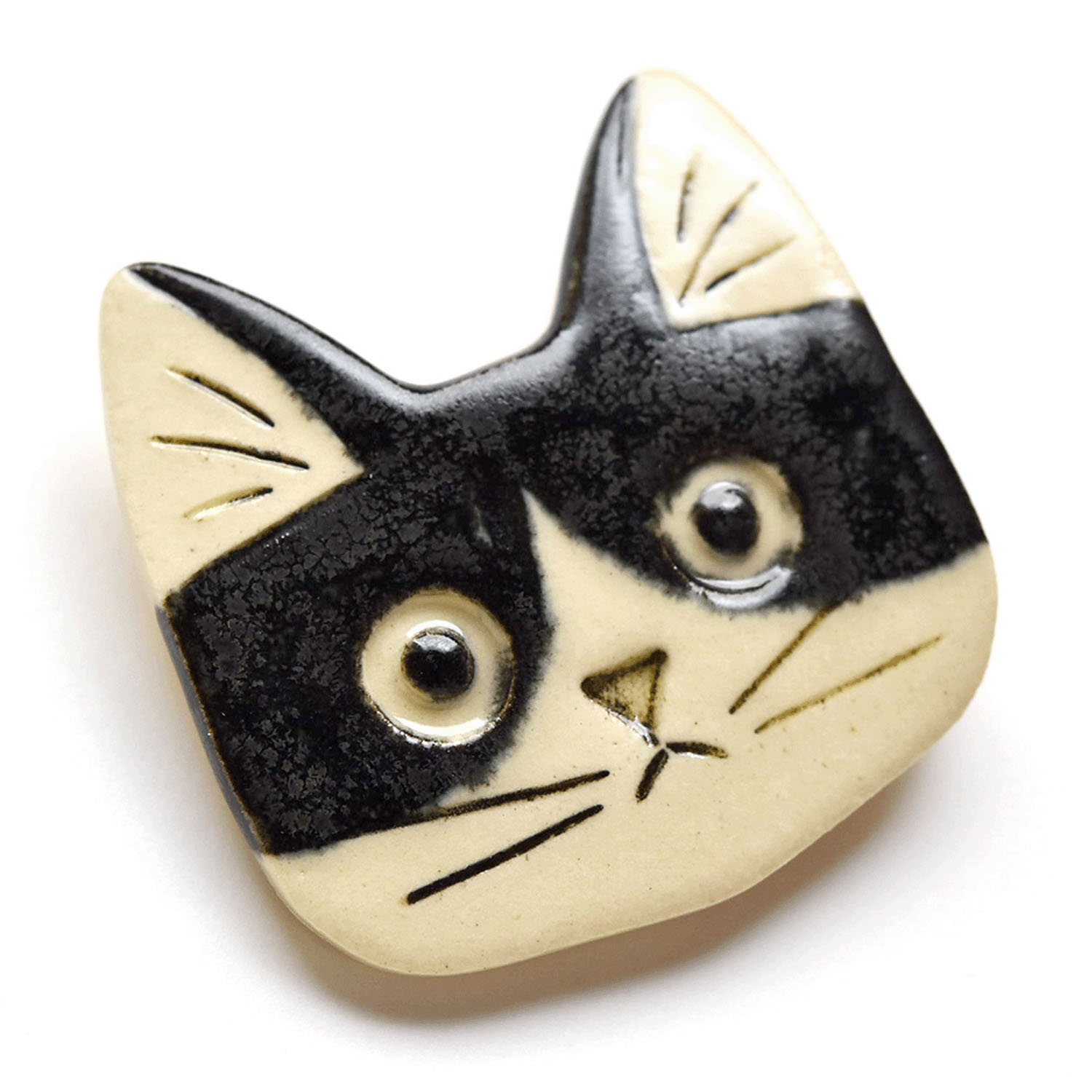 ORIDE ChiSE（おりでちせ）陶製ブローチ 猫 - 画像3