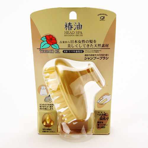椿シャンプーブラシ ゴールド - 画像1