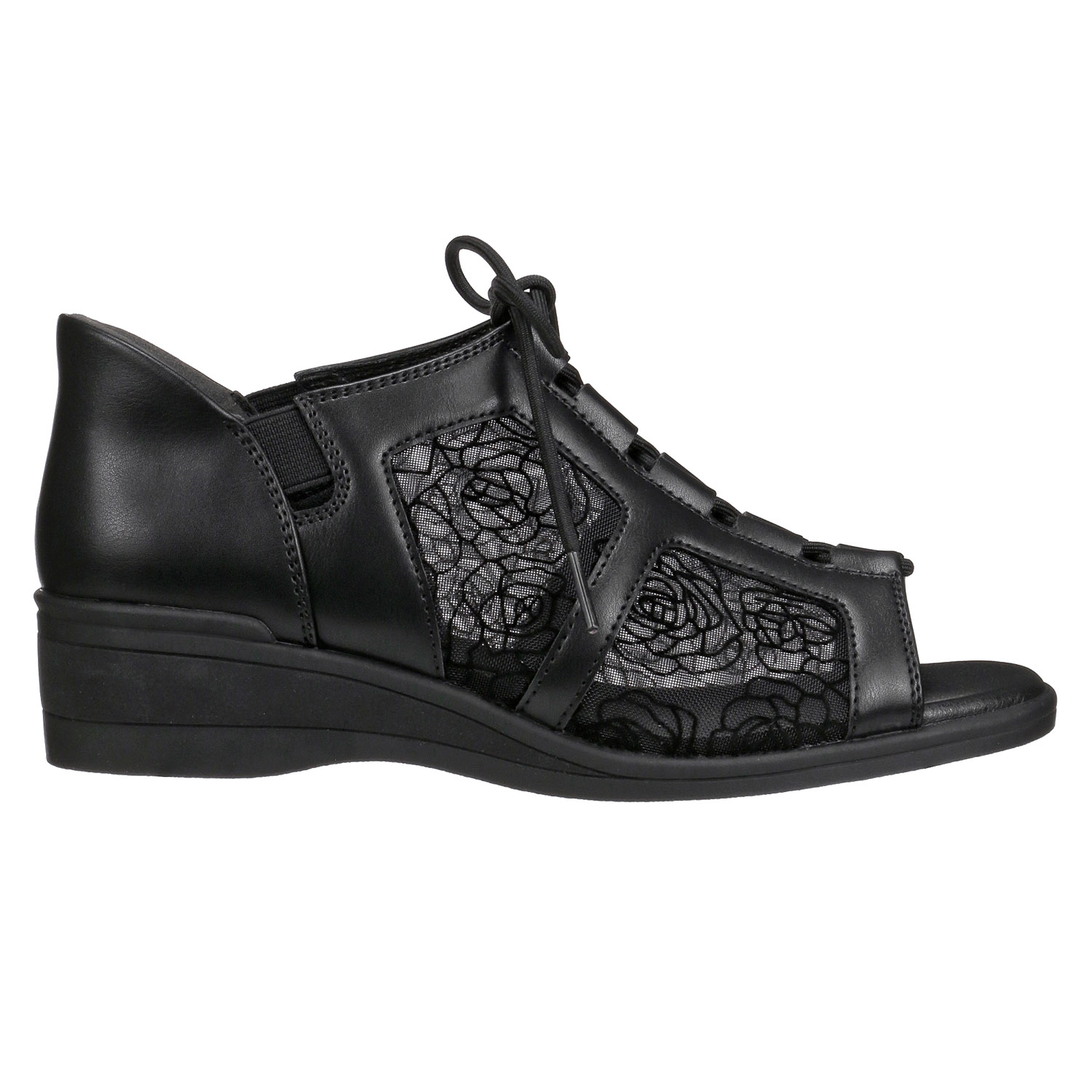 【するっと脱ぎ履きサンダル】 SOFT STEP チュールレースアップサンダルSSP3802 - 画像3