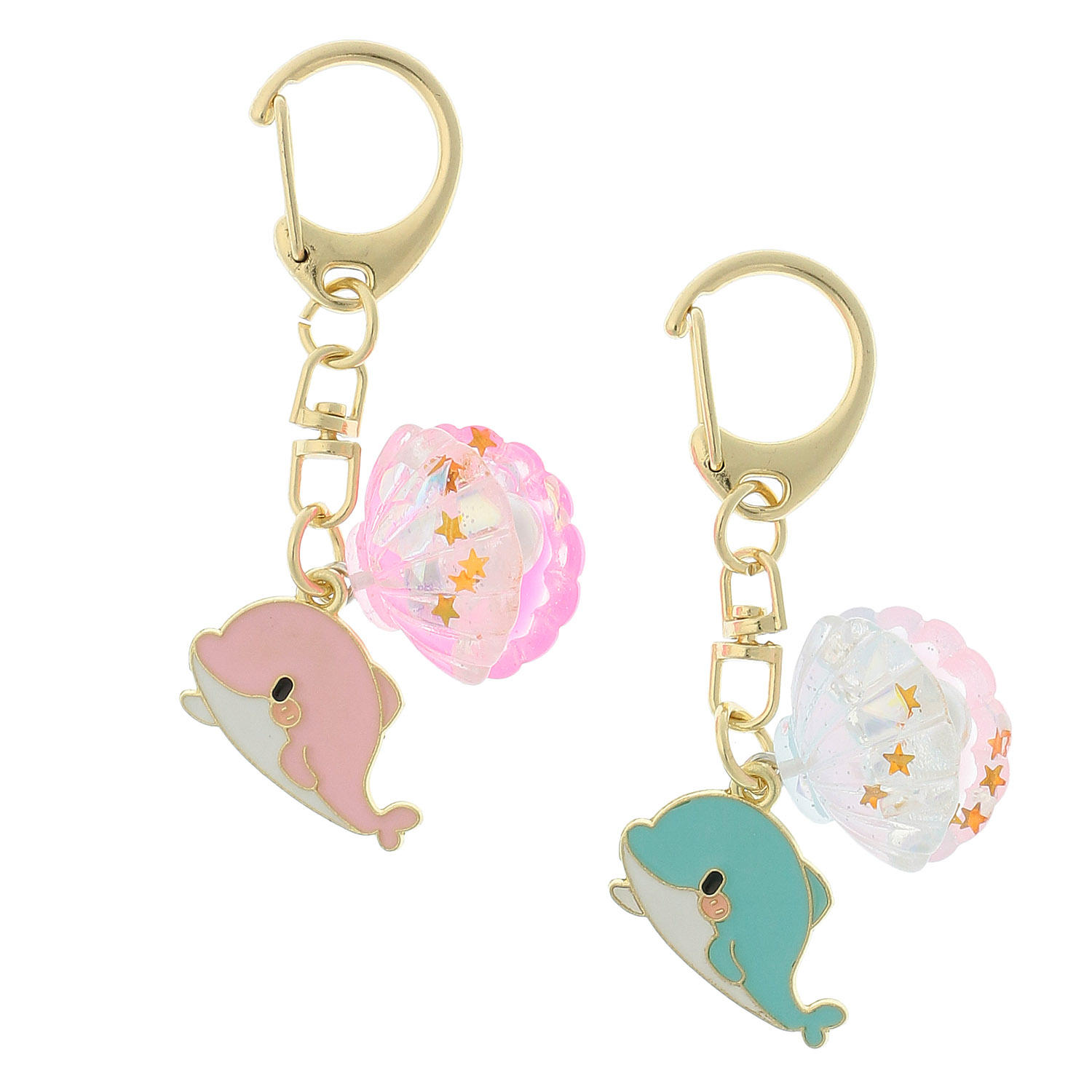 アクリル立体貝キーホルダー イルカ アソ－ト