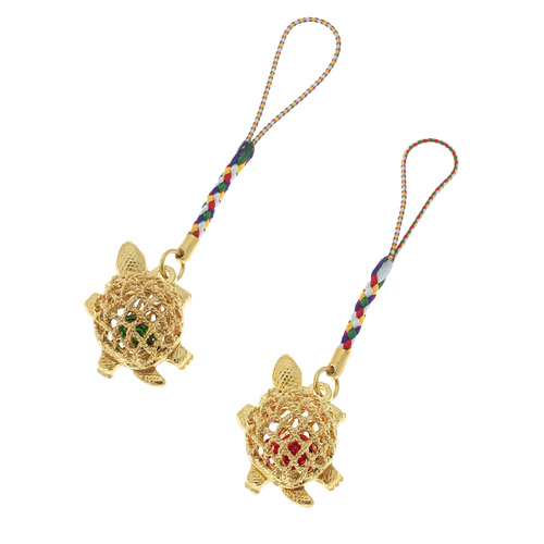 ライン透し亀 鈴根付