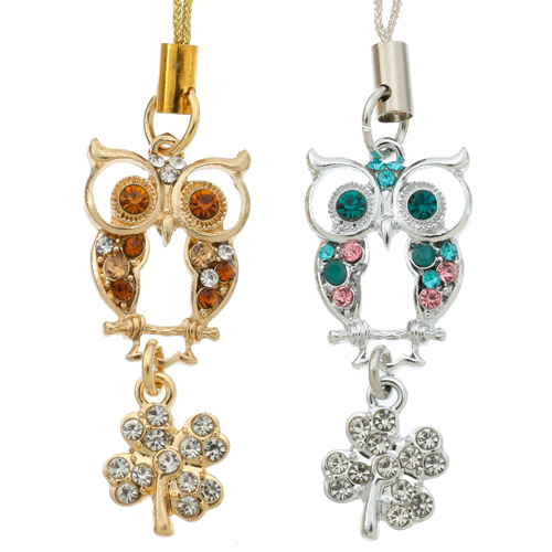 しあわせ梟クローバーペア根付 - 画像2