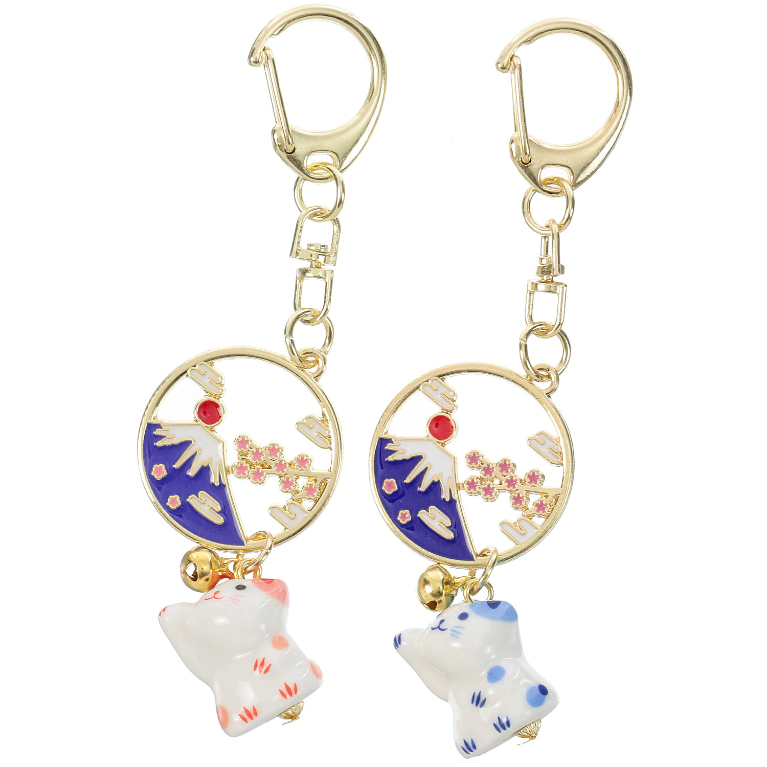 陶器あっぱれ富士山 猫キーホルダー - 画像2