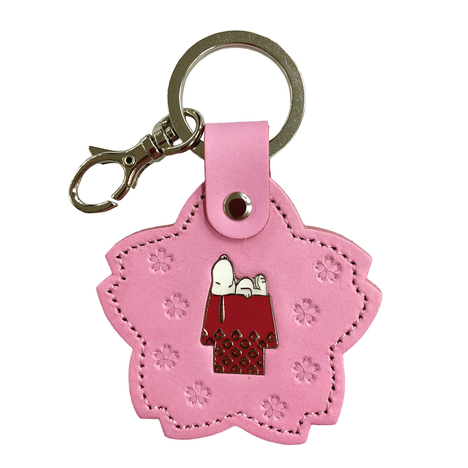 スヌーピー レザーキーホルダー桜 - 画像2