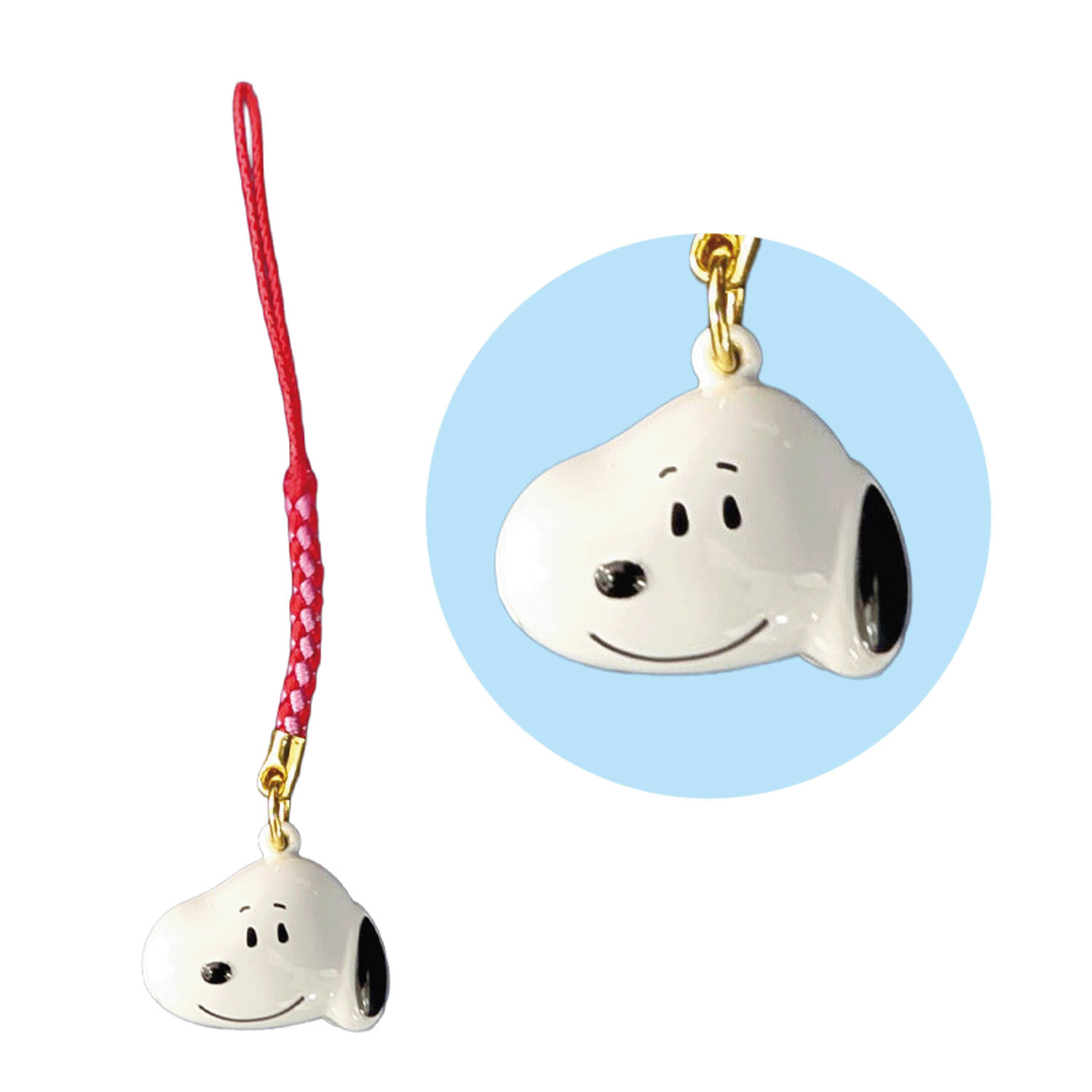 スヌーピー顔鈴根付 - 画像1