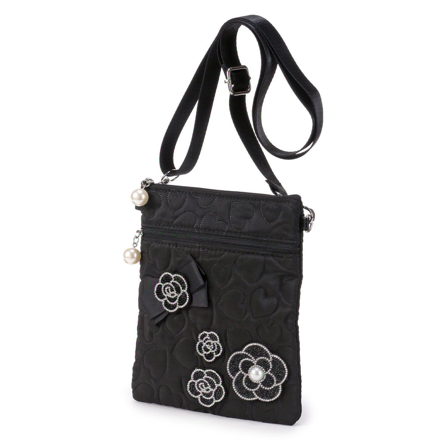 デコレーションハートキルティングWファスナーポシェット - 画像6