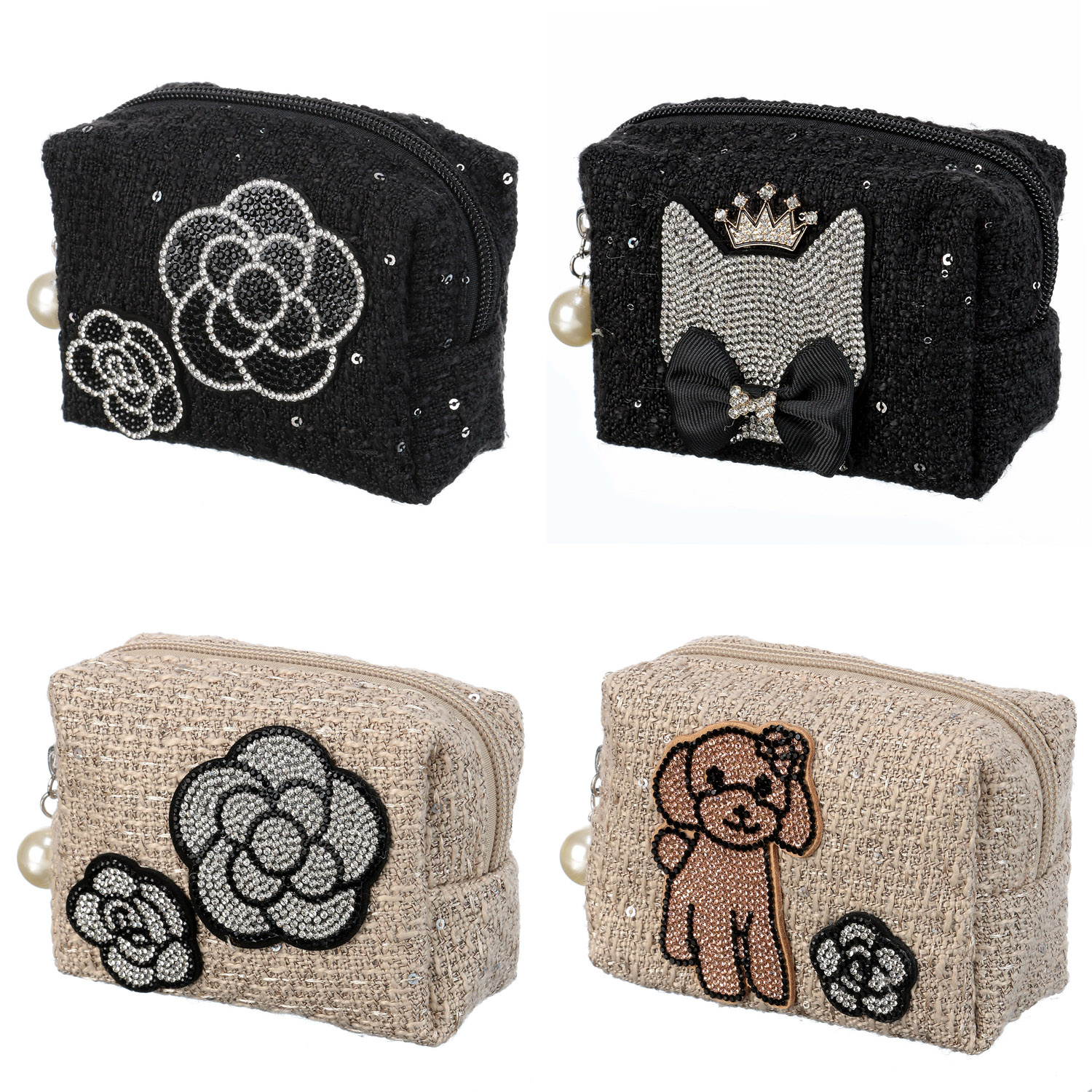 デコレーションツイードポーチM - 画像1