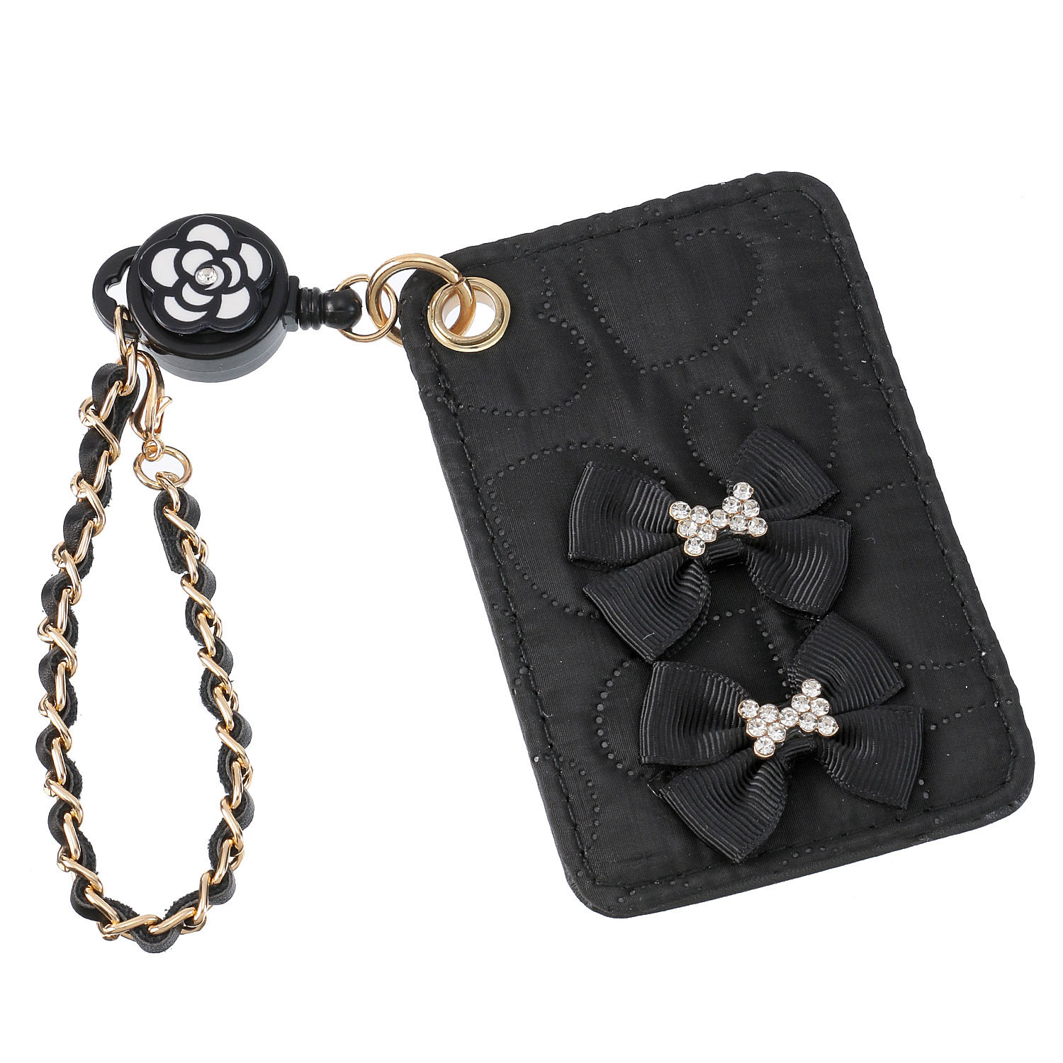 デコレーション ハート柄キルティングパスケース - 画像3