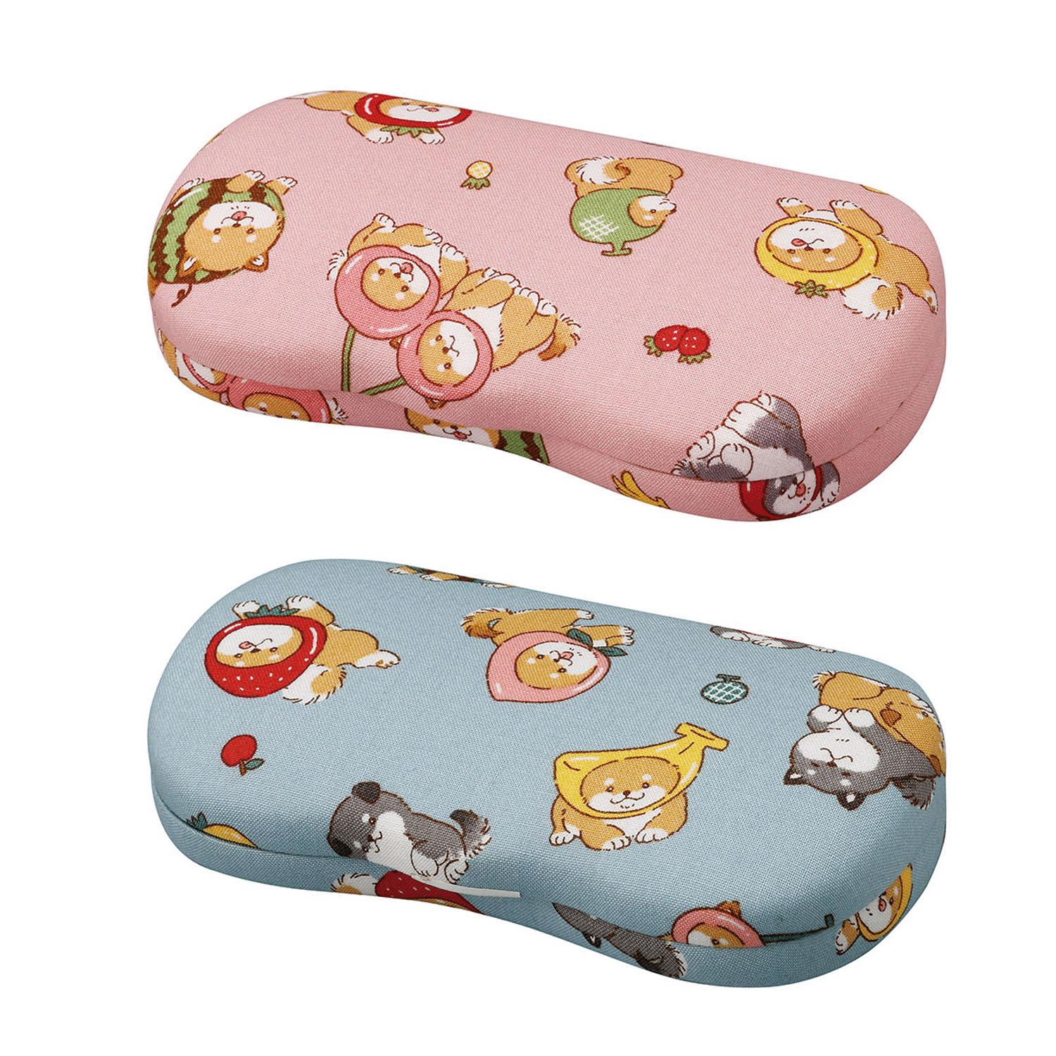 フルーツドッグ柄メガネケース