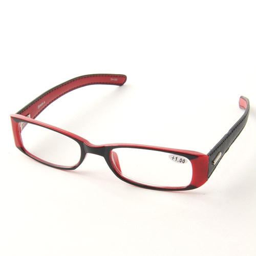 リーディンググラス レザー風 レッド - 画像2