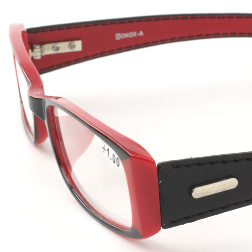 リーディンググラス レザー風 レッド - 画像3