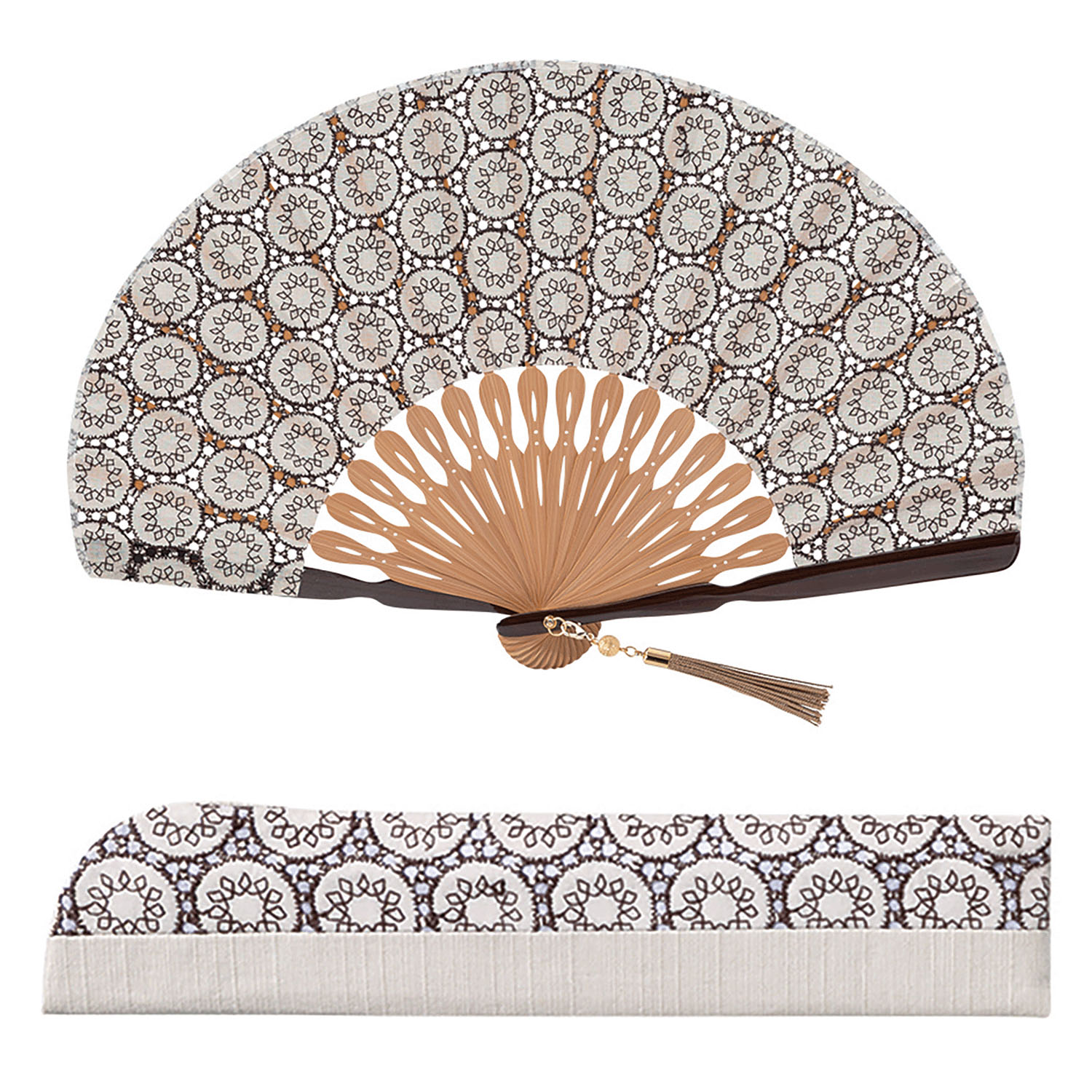 扇子セット リアン 桐箱入 - 画像1