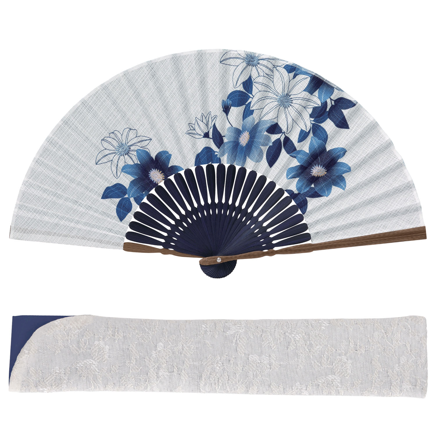 扇子セット藍花 鉄線 - 画像1