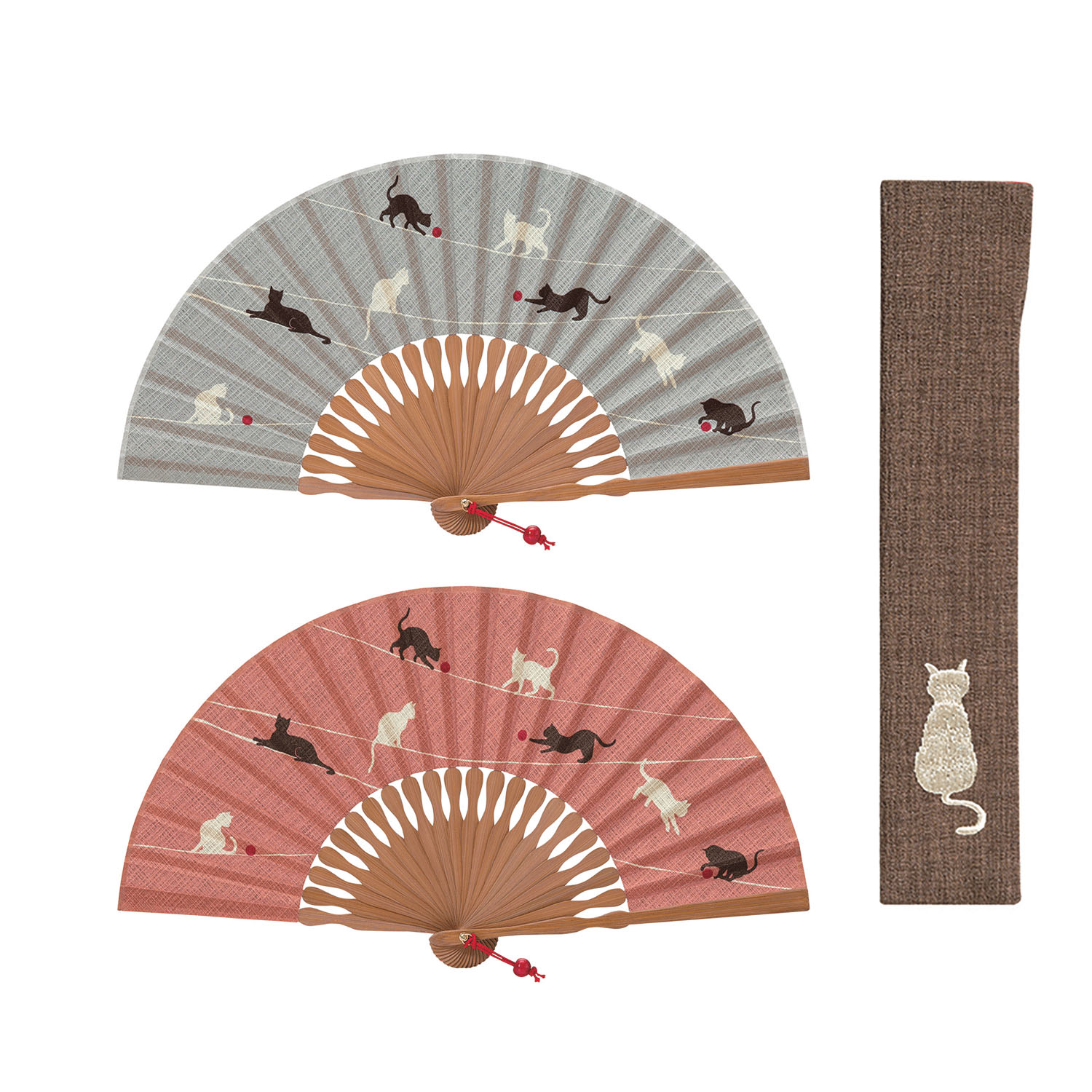 扇子セット猫つむぎ - 画像1