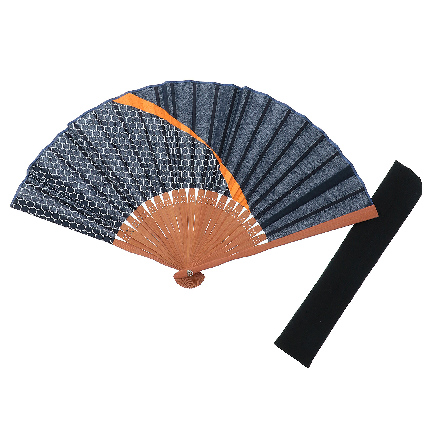 fuwa男性用扇子セット 亀甲 - 画像1