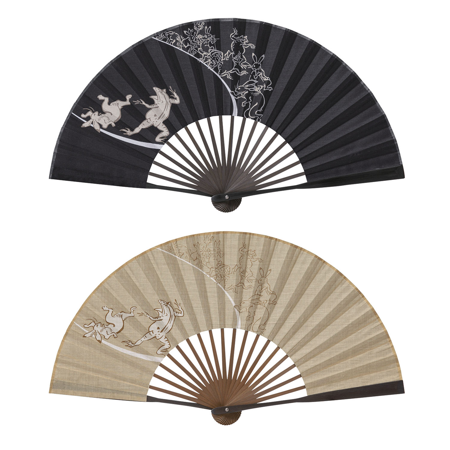 紳士扇子セット 和遊（鳥獣戯画） - 画像1