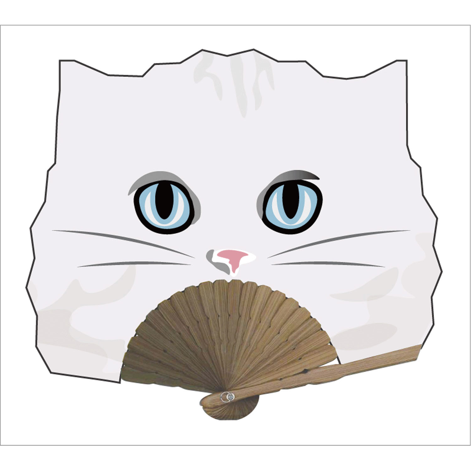 2026NATTI扇子 白猫 - 画像1