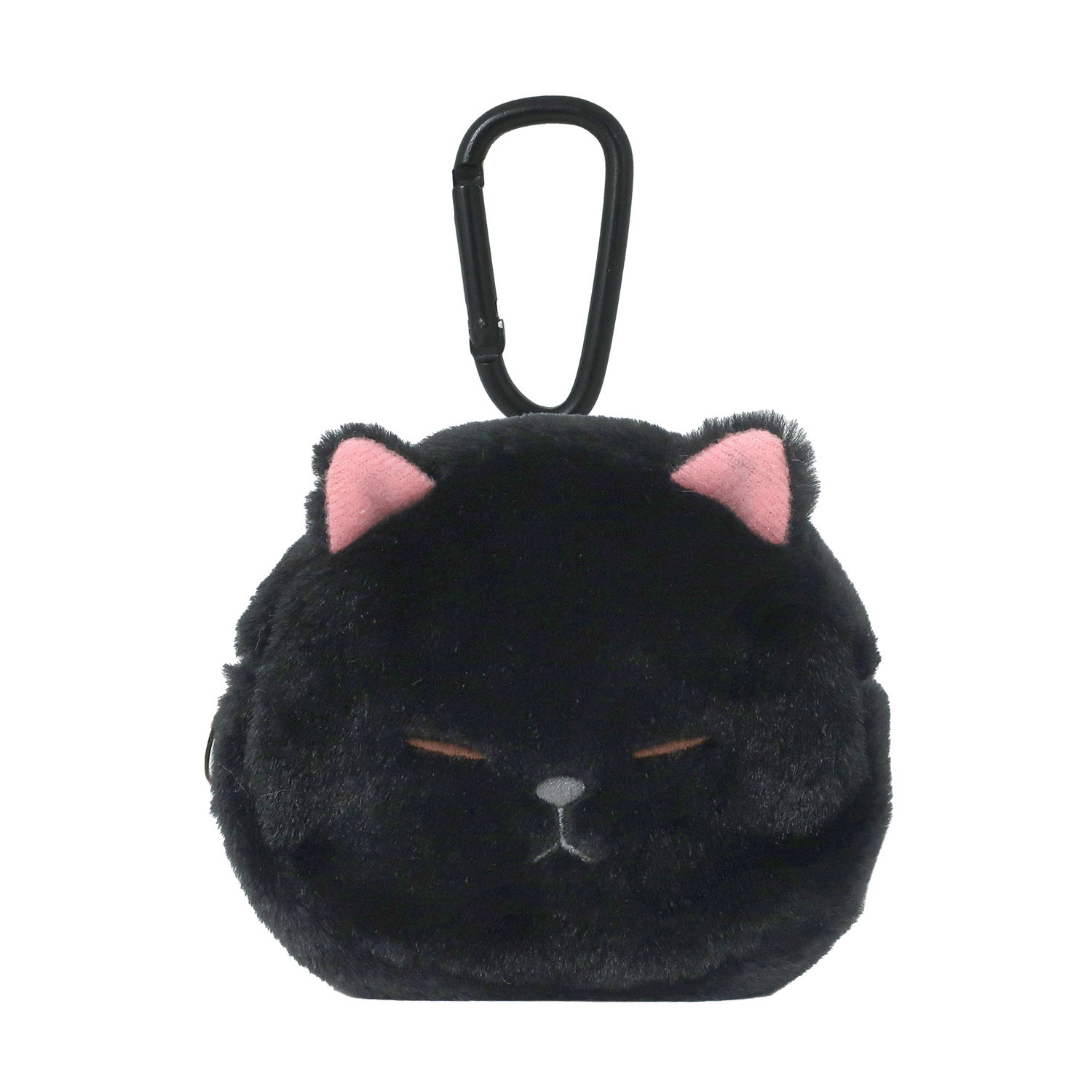 ぼうみたいなねこ カラビナ付きミニポーチ くろぼう - 画像1