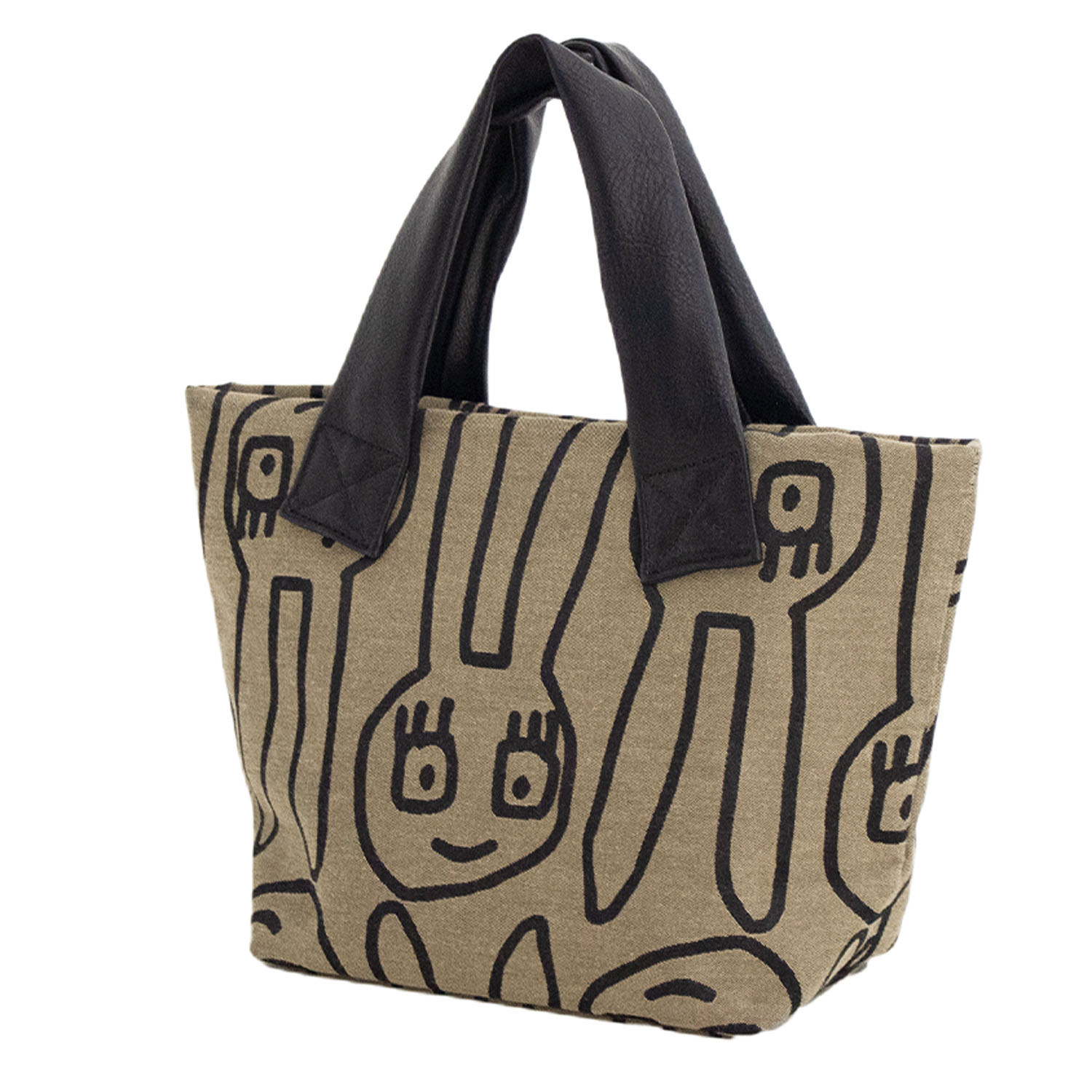 ゆるうさトートバッグ ブラック - 画像1