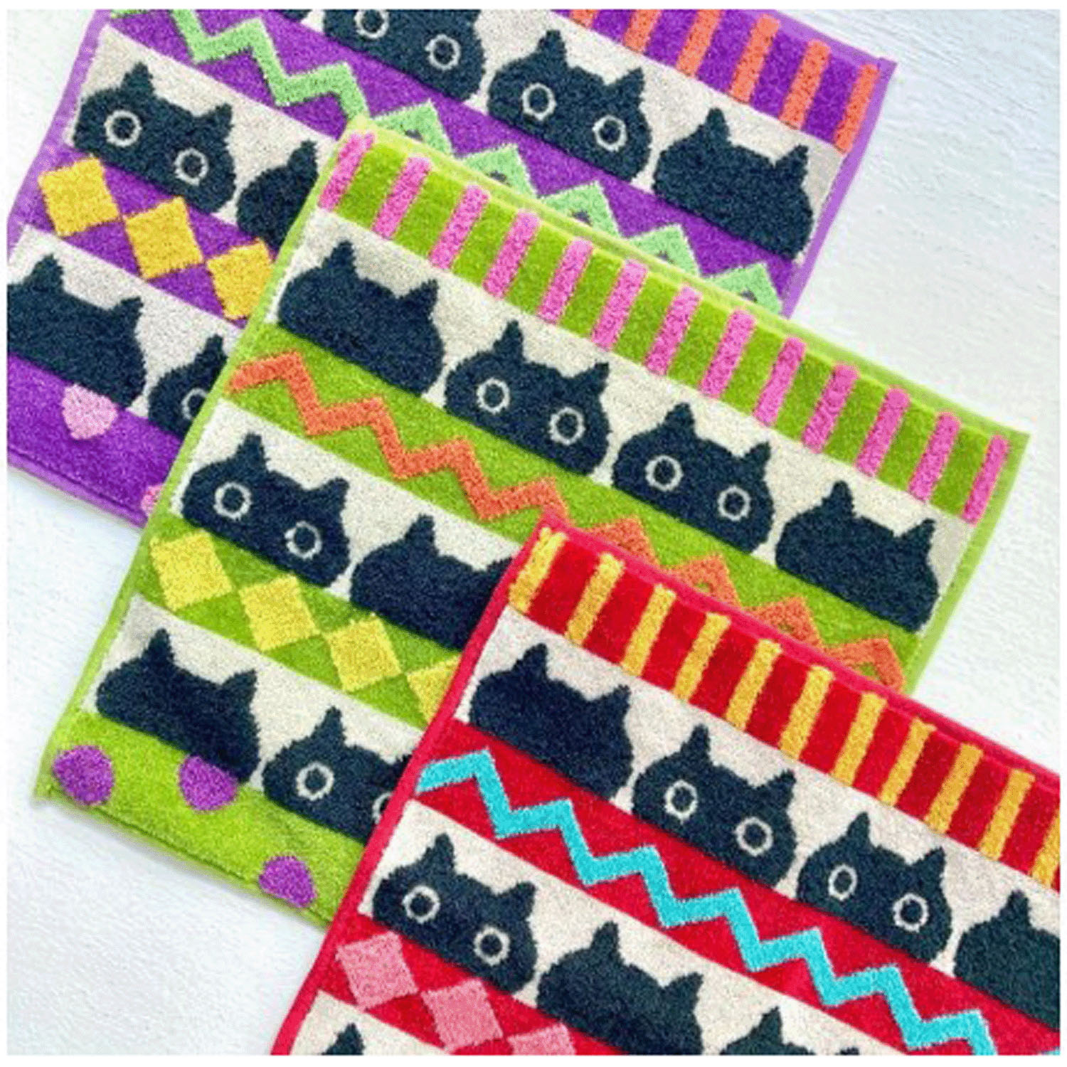 マタノアツコ タオルハンカチ 12匹のMEME - 画像1