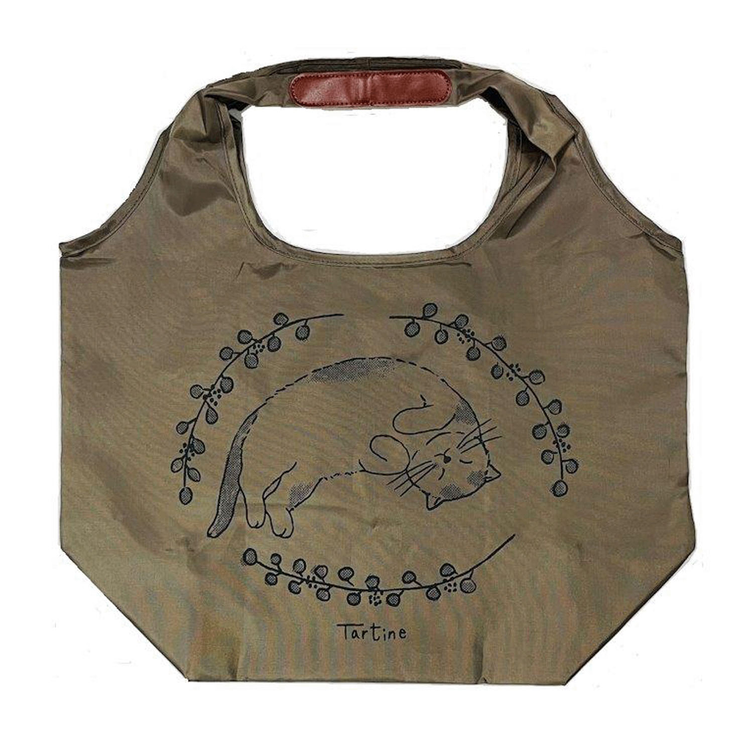 タルティーヌ横型エコバッグ ブラウン