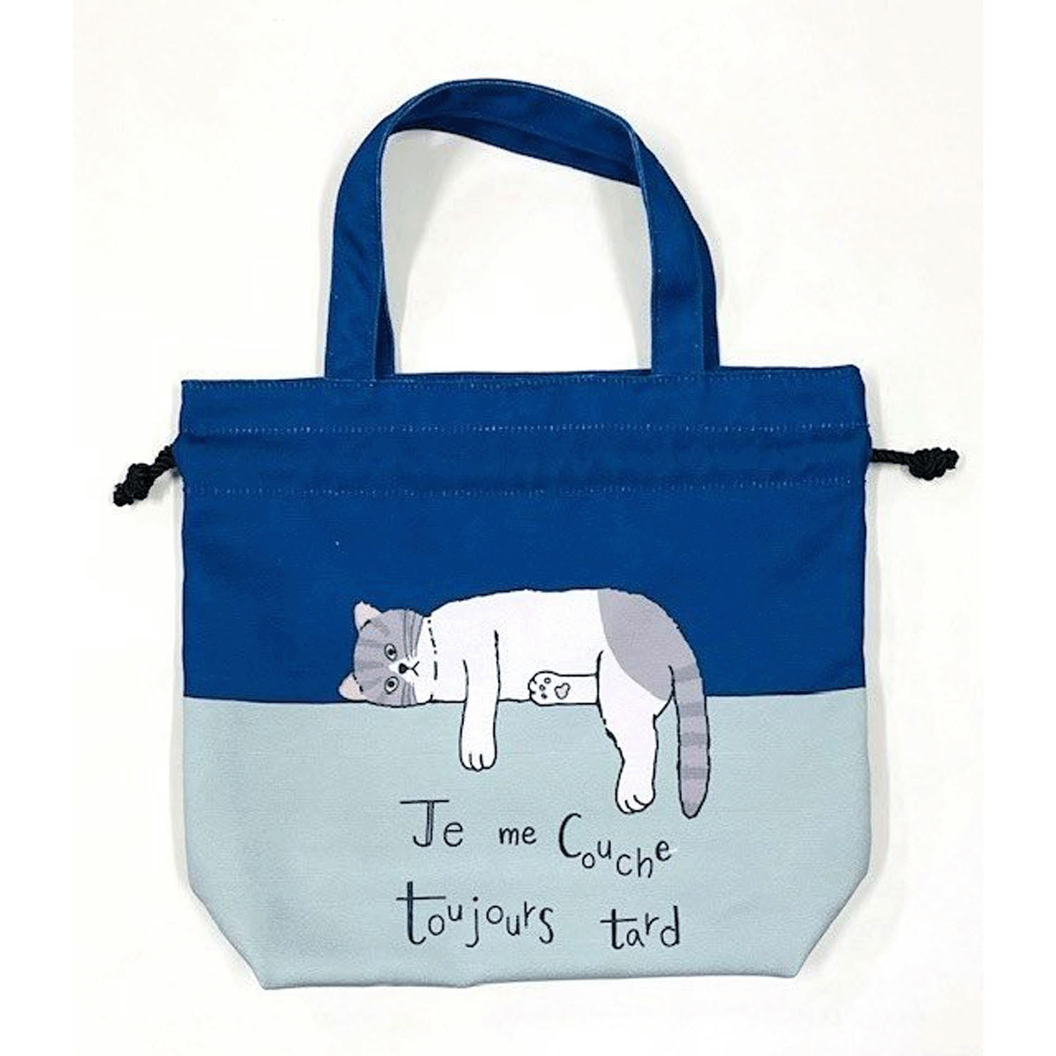 タルティーヌ 巾着トートバッグ 1匹ねこ（ブルー）