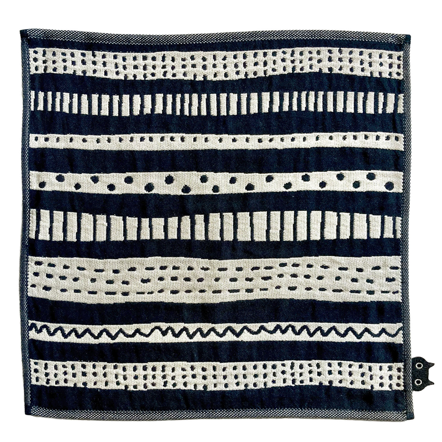 マタノアツコ 3重ガーゼハンカチ モノトーン ナミナミ - 画像1