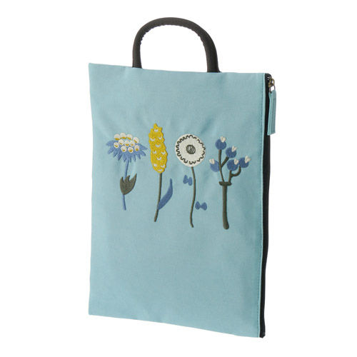 ATSUKO MATANO 刺繍フラットポーチ ボタニカル - 画像1