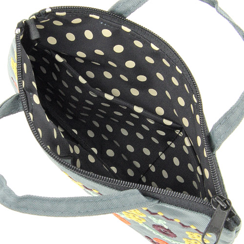 ATSUKO MATANO 刺繍ポーチ花刺繍グレー - 画像3