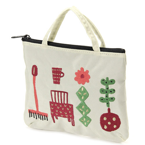 ATSUKO MATANO 刺繍ポーチホリディアイボリー