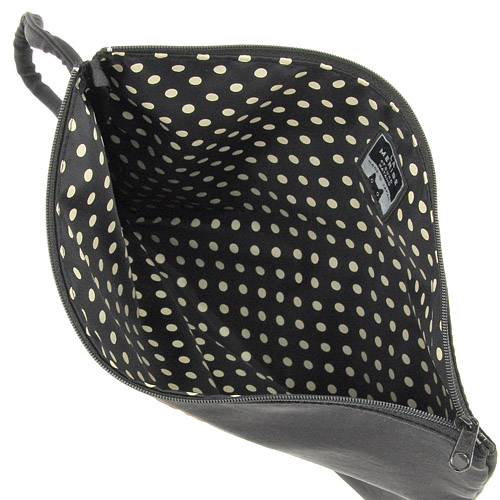 ATSUKO MATANO 刺繍平ポーチ花刺繍黒 - 画像3