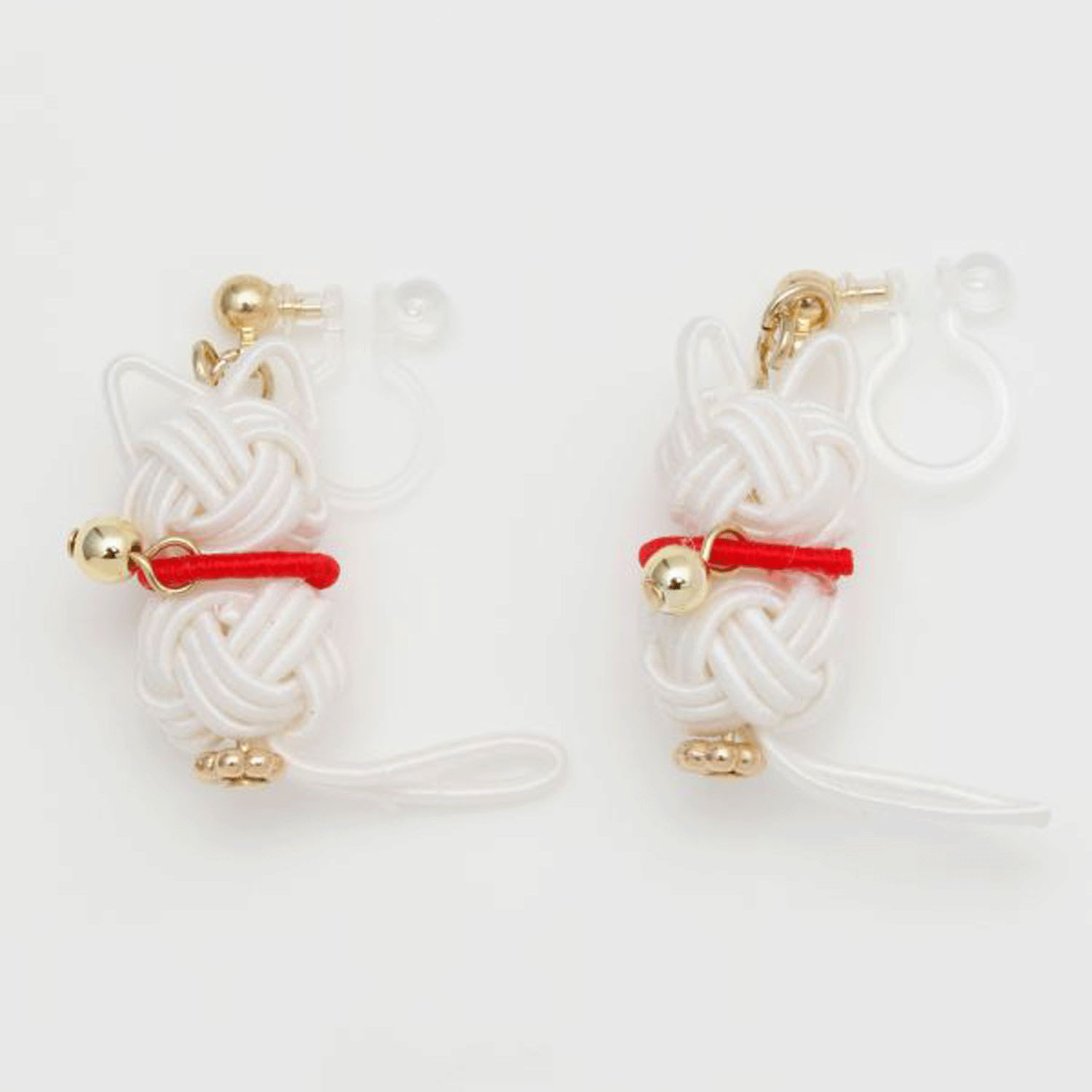 水引 和猫イヤリング - 画像1