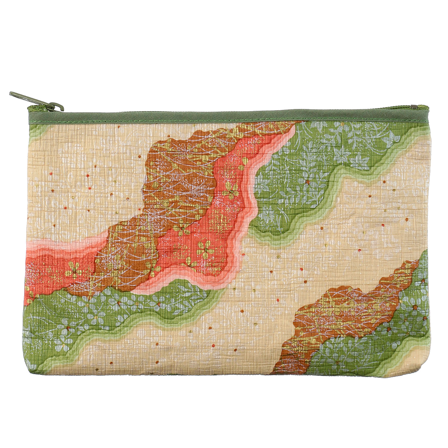 京友禅紙 伊勢集縮みふらっとポーチ - 画像4