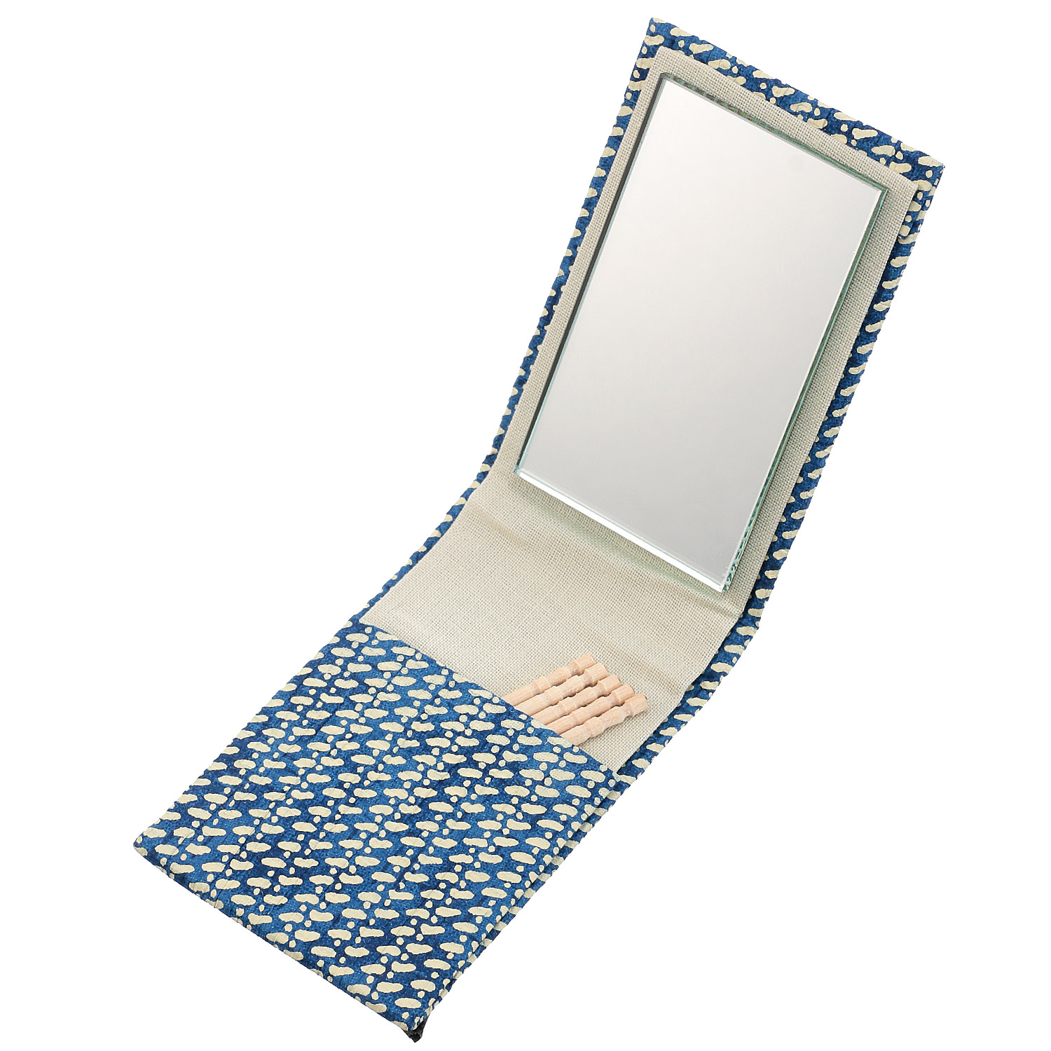 【色柄込】京友禅紙 小紋 縮みエチケットミラー - 画像2