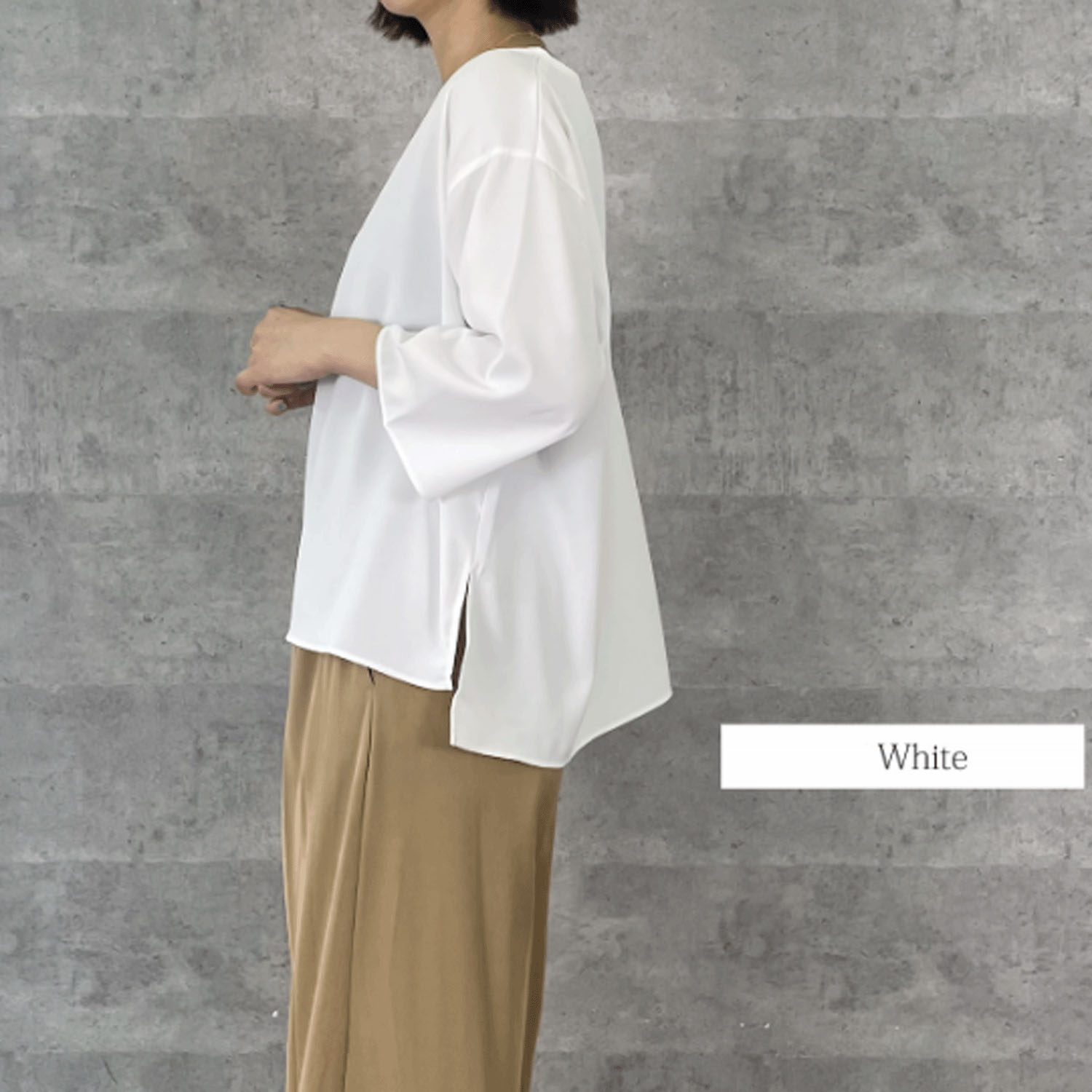 Anna Kerry 7分袖デシンブラウス - 画像4