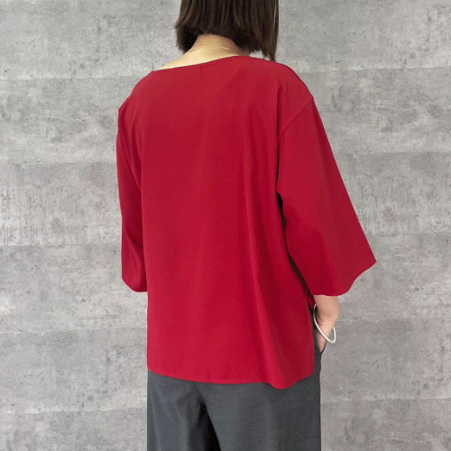 Anna Kerry 7分袖デシンブラウス - 画像9