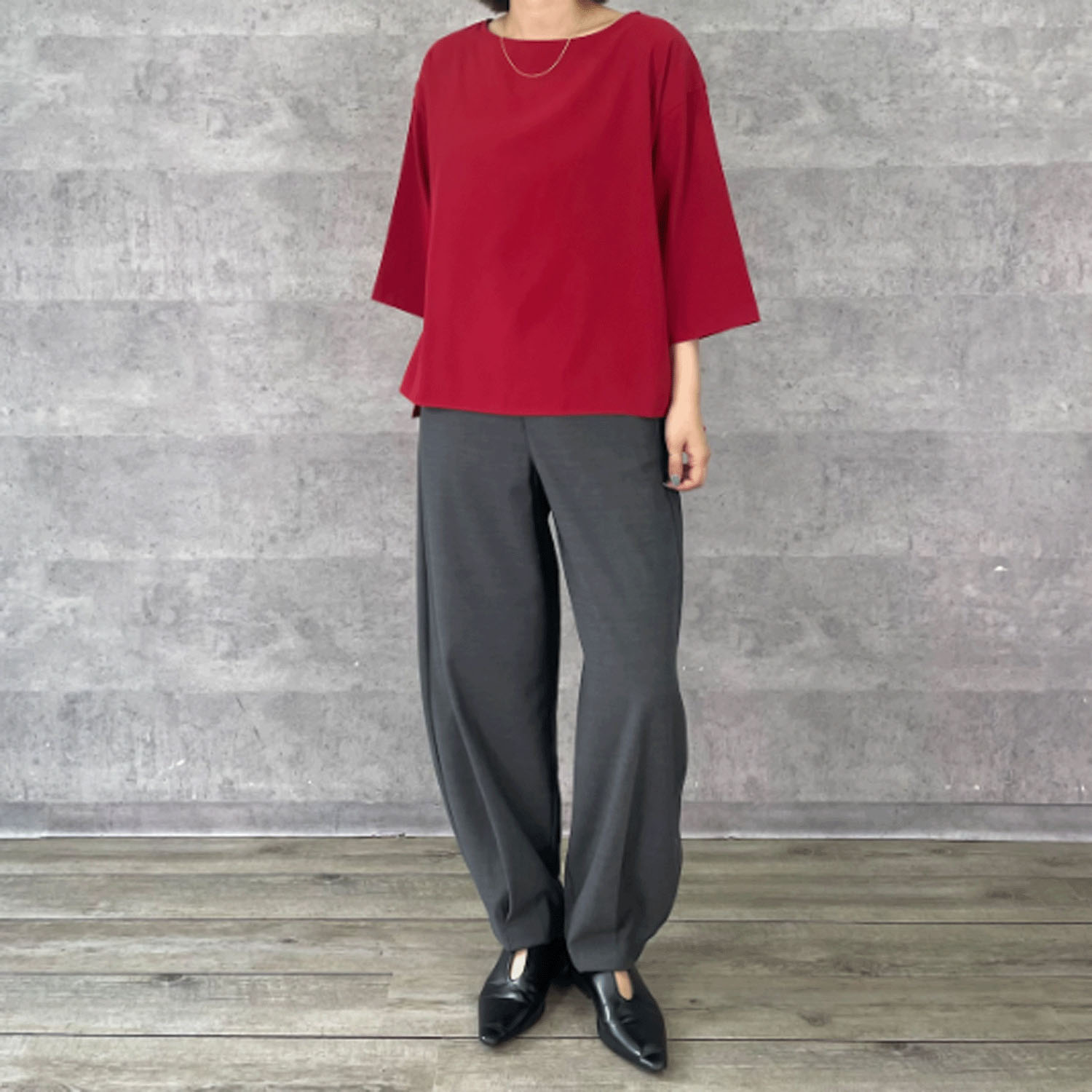 Anna Kerry 7分袖デシンブラウス - 画像10