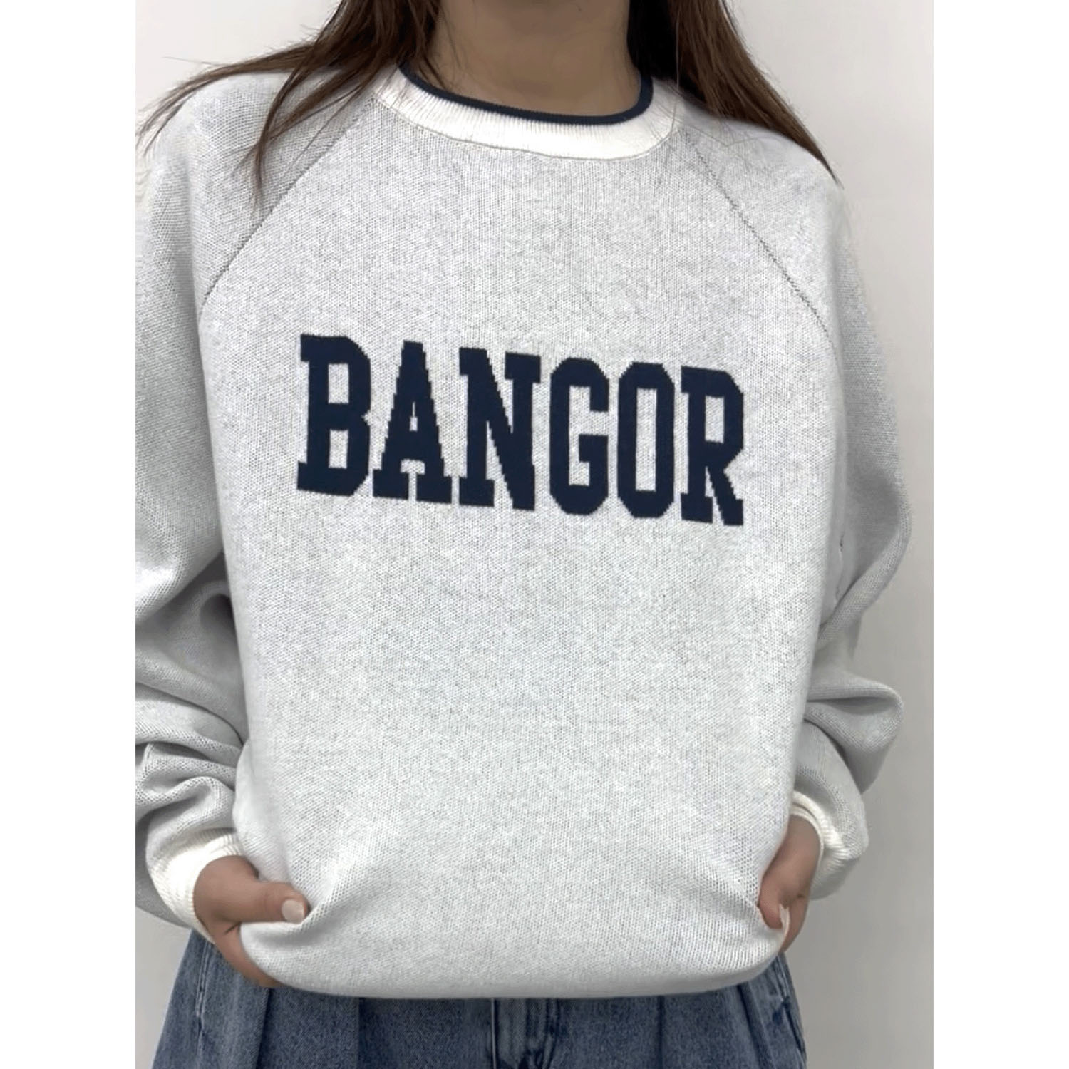 cloche ラグラン袖ロゴニットトップス - 画像1