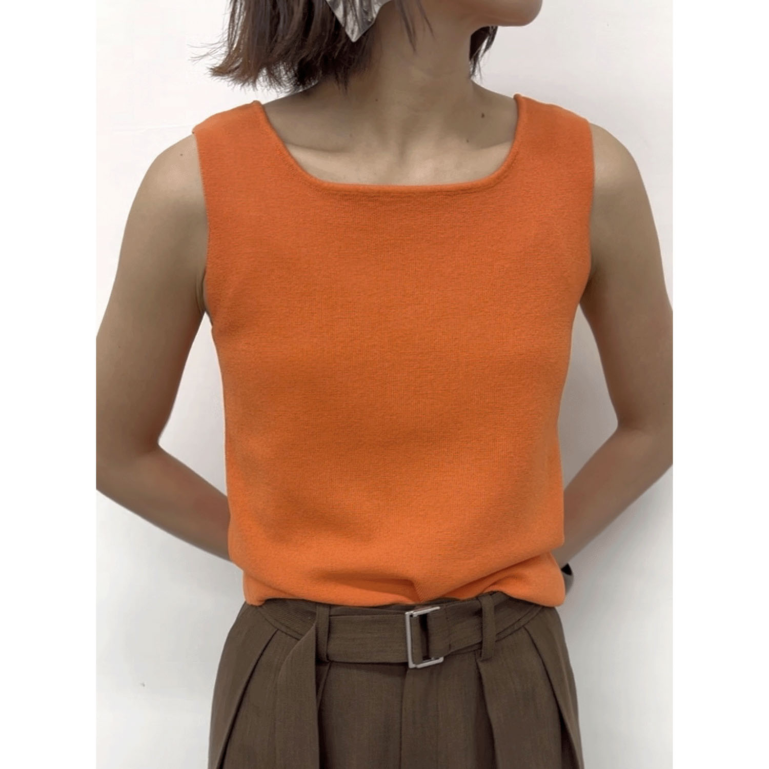 【Insta Live】cloche スクエアネックニットタンク