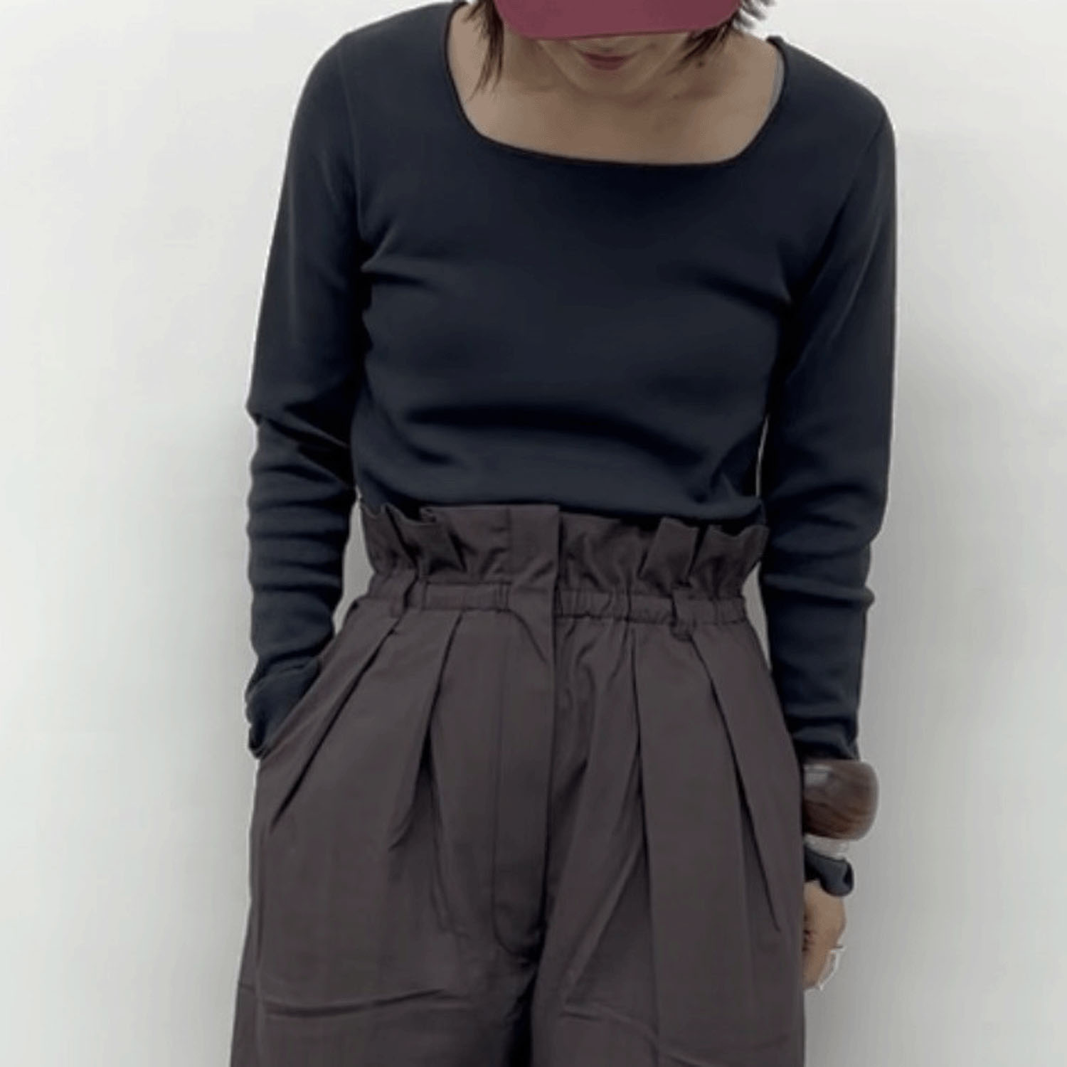 cloche スクエアネックニット長袖 - 画像1