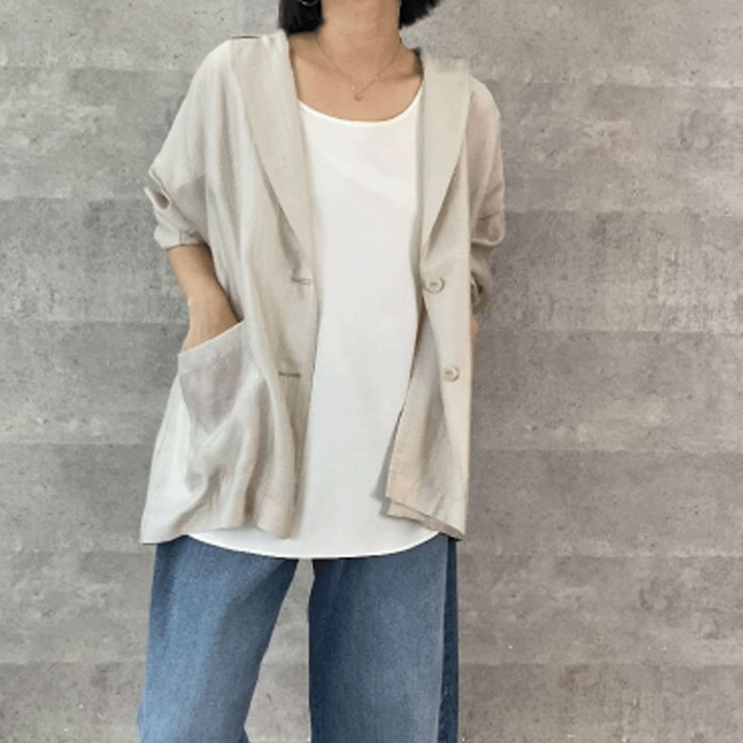 Anna Kerry シアーテーラードジャケット - 画像4