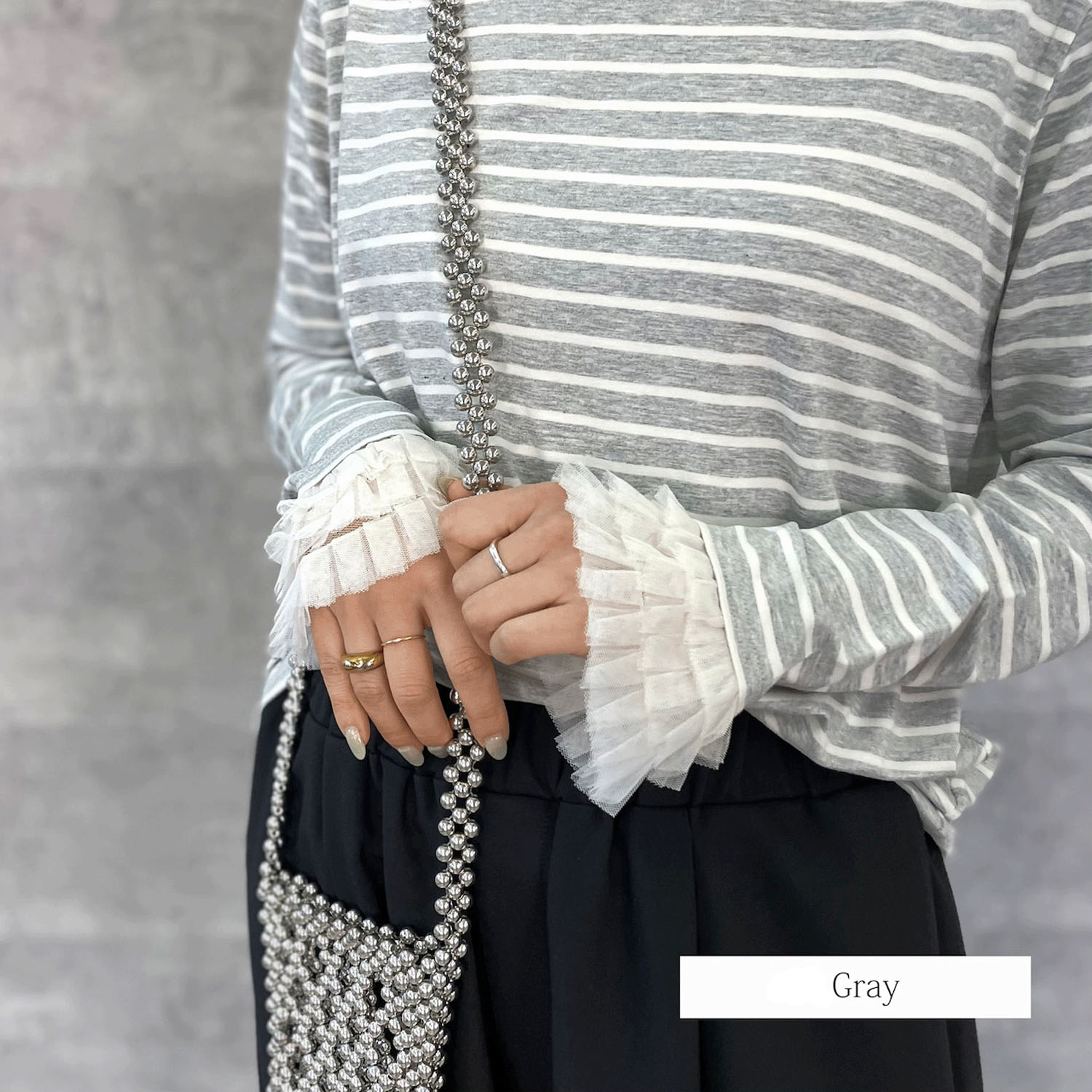 Anna Kerry フリルカフトップス - 画像11