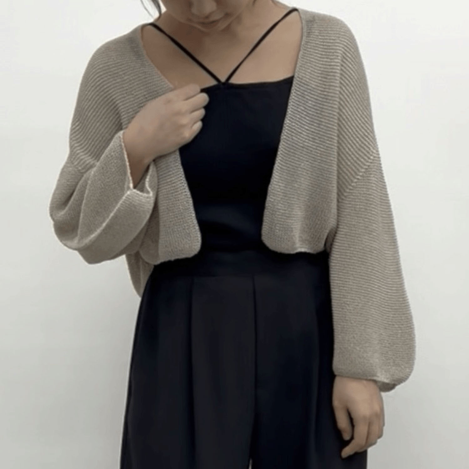 cloche 5分袖ニットカーディガン - 画像1