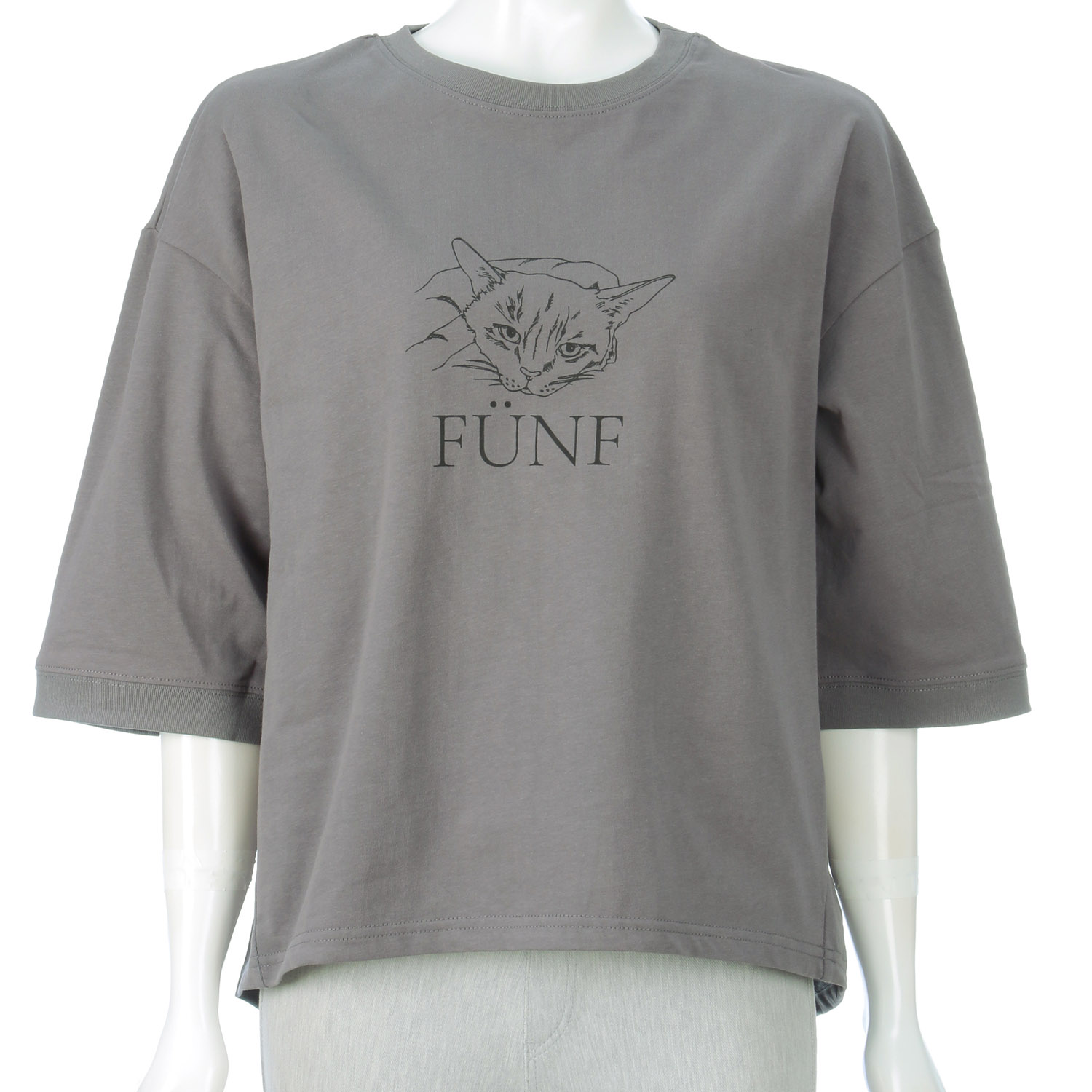 cloche 猫プリント5分袖Tシャツ - 画像3