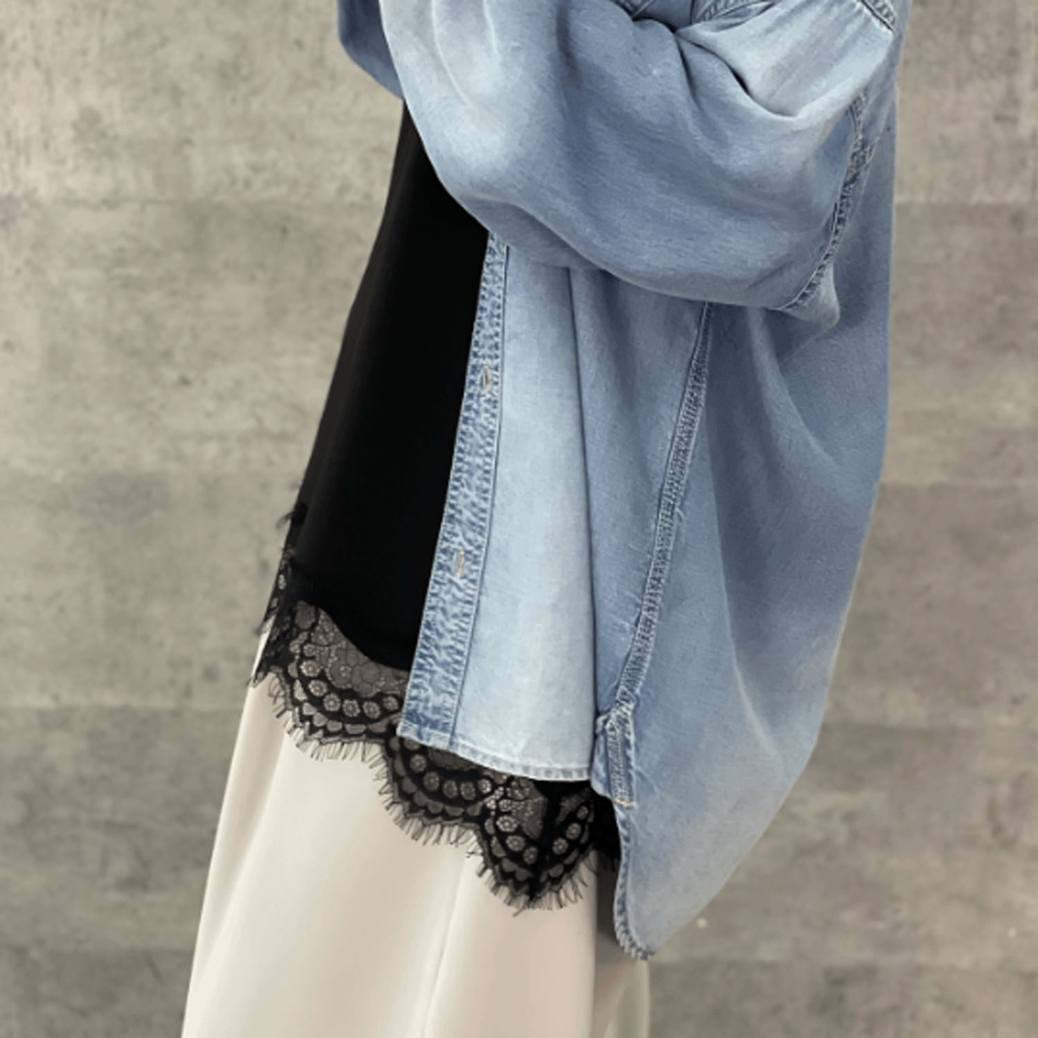 Anna Kerry レースヘムアシンメトリーキャミソール - 画像9