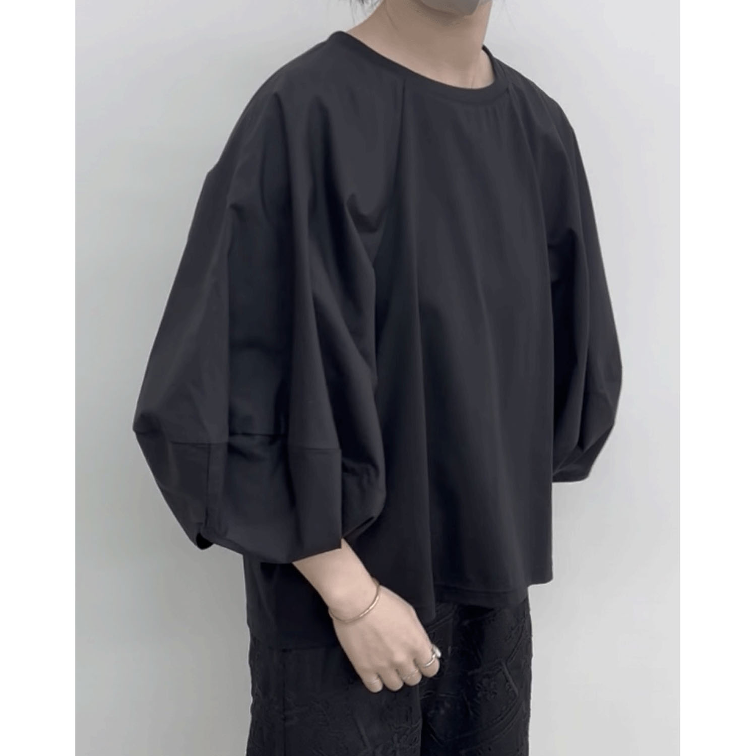 cloche 異素材ボリューム袖トップス